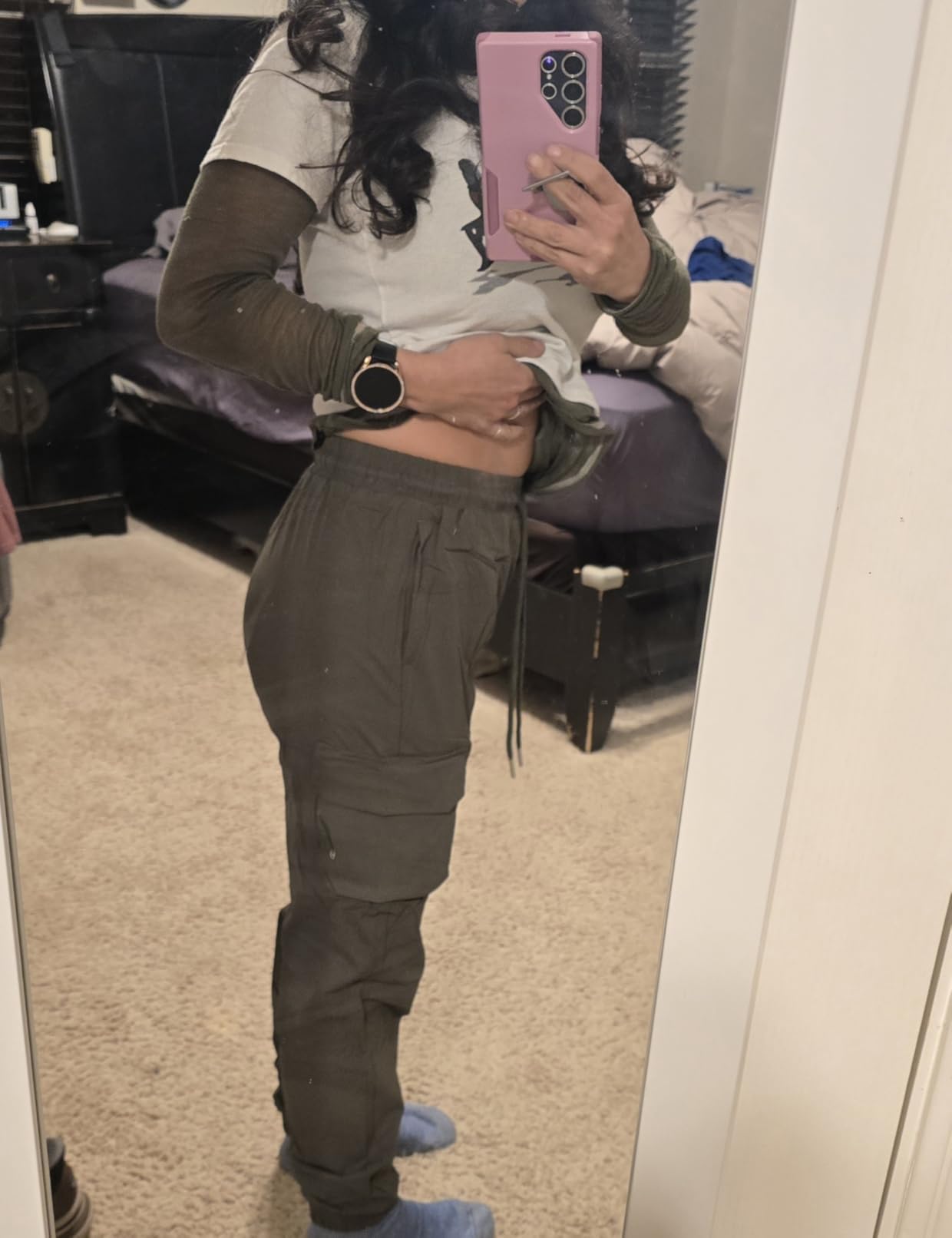 Girls Cargo Pants Waterproof Joggers Hiking Pants for Teen Girls | Lightweight & Breathable Material customer photo 1