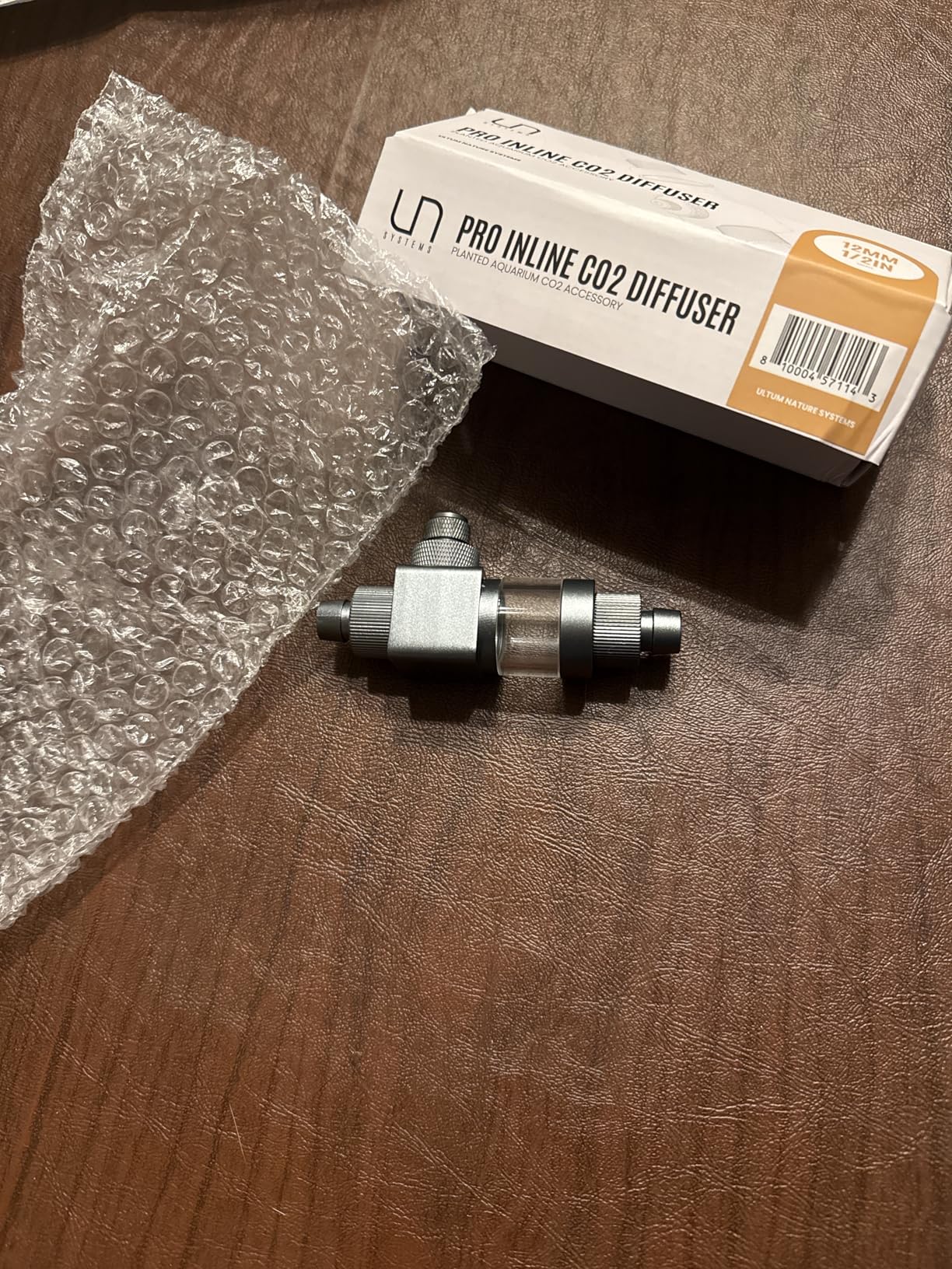 UNS Pro Inline CO2 Diffuser - Aluminum, High Gas Dissolution Diffuser for Freshwater Planted Aquarium - Aquascaping Tank External Canister Filter Accessory for 1/2in or 12ID Tubing - Space Gray, 12mm customer photo 2