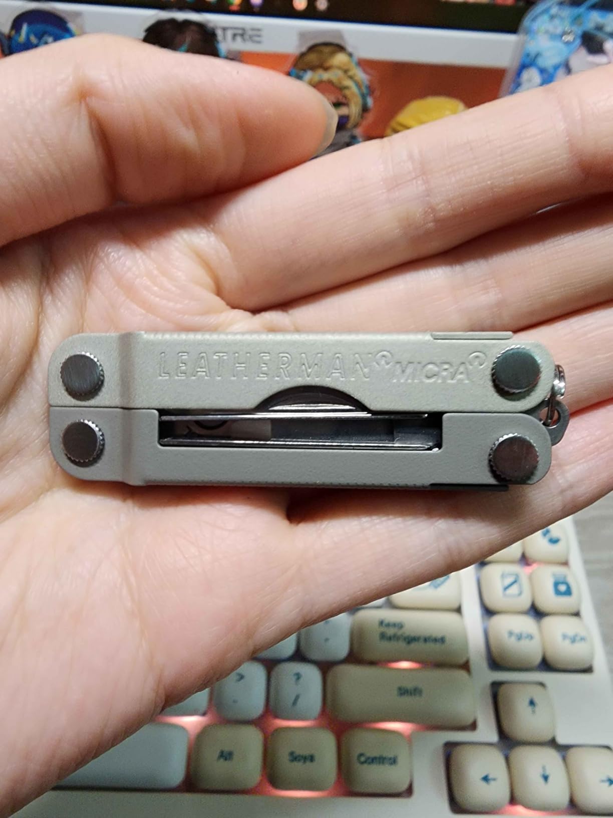 LEATHERMAN, Micra, Keychain Multi-tool with Grooming Tools, Mini Pocketknife for Everyday Carry (EDC), Hobbies & Outdoors, Built in the USA, Spruce customer photo 1