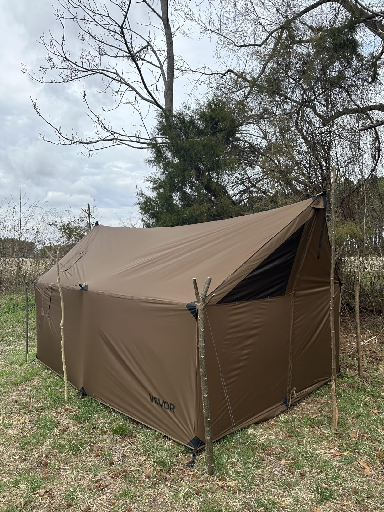 VEVOR Hot Tent, Camping Tipi Hot Tents with Stove Jack, Portable Winter Camping Tents with Snow Skirt, Easy Setup, Waterproof 4 Season Shelter Tents for Fishing Backpacking customer photo 1
