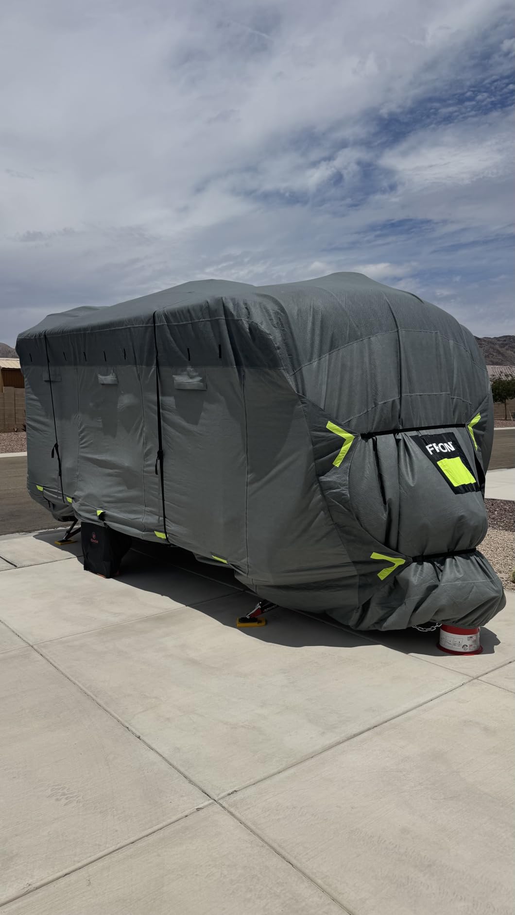Heavy Duty 8 Layers RV Cover 20-22ft, Rip-Stop Motorhome Camper Cover with Windproof Straps, Gutter & Tongue Jack Covers, Utility Travel Trailer Cover for All Weather Protection customer photo 2