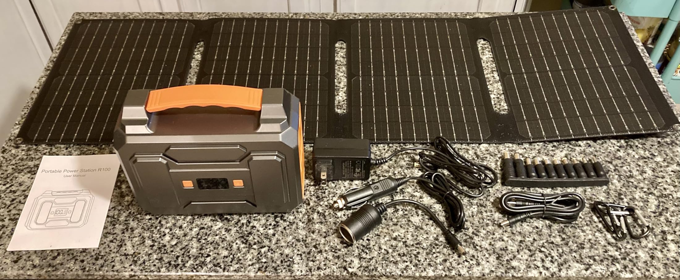 Solar Powered Generator 100W, Portable Power Station with Solar Panels 40W | 146Wh Solar Power Bank with AC Outlet, USB A, USB C, DC Output, Small Solar Generator for Home Use Outdoor Camping RV Van Trip customer photo 2