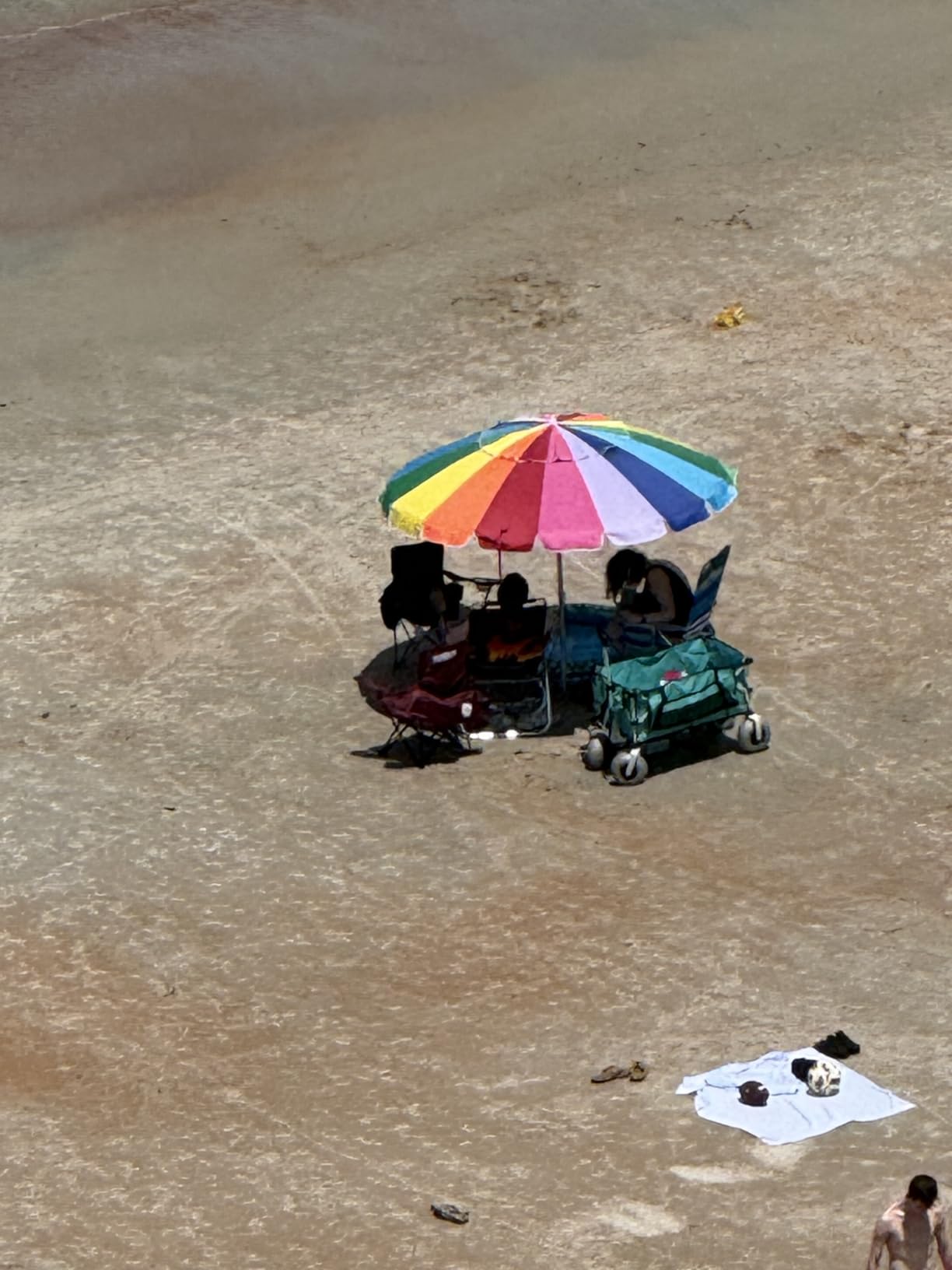 Navatiee Beach Wagon with Big Balloon Wheels for Sand, 200L Extra Large Beach Cart with Canopy, 440Lbs Heavy Duty Folding Wagon Collapsible with 9