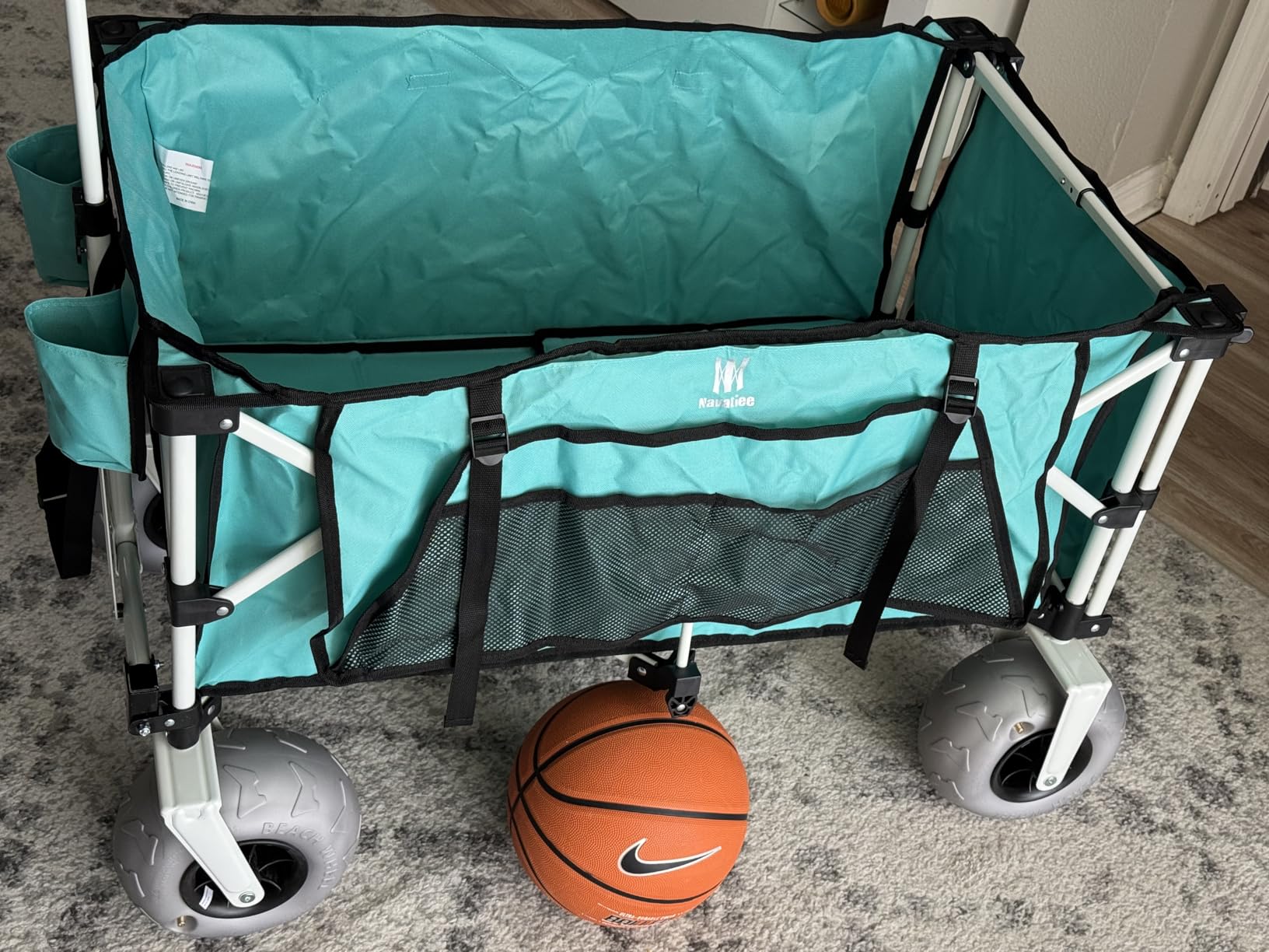 Navatiee 260L Beach Wagon with Extended Tailgate, 440lbs Heavy Duty Beach Cart with 9
