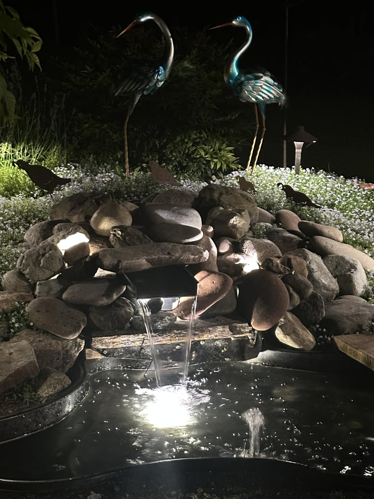 LED Pond Lights 4-Head, IP68 Waterproof Underwater Lights with 8H Timer Function, 90° Rotatable Design & Gravity Base Fountain Lights for Pond, Fountain, Waterfall, Aquarium, Pool-P64HZ customer photo 1