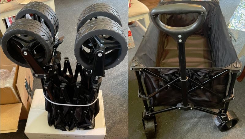 Collapsible Wagon Cart, 480lbs Heavy Duty Beach Wagon with All-Terrain Universal Wheels & Adjustable Handle, Portable Utility Wagons Carts for Camping, Garden, Grocery, Fishing & Sports customer photo 1