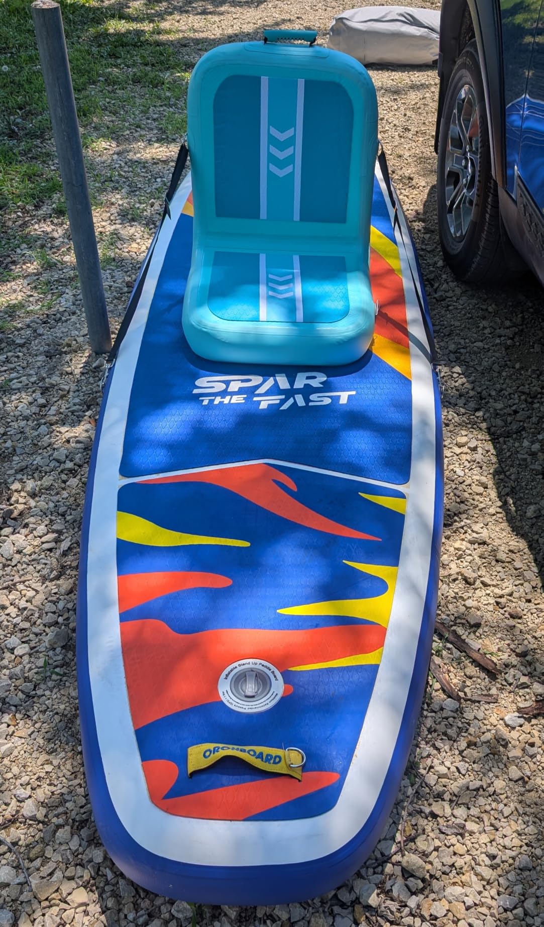 Inflatable Kayak Seat with Back Support & Mesh Storage Bag, Adjustable Paddle Board Cushion Chair for Adults, Portable Blow Up Seats for SUP Raft Canoe Fishing Boat customer photo 1