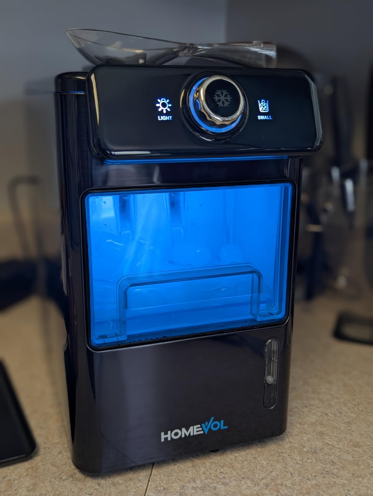 2 in 1 Cordless Countertop Ice Maker, Battery Powered Portable Countertop Ice Machine, 6-Minute Fast Ice Cubes with 2 Size, 30lbs Daily, 40dB Quiet, Self-Cleaning, 2 x 7.8Ah Battery, Stainless Steel customer photo 1