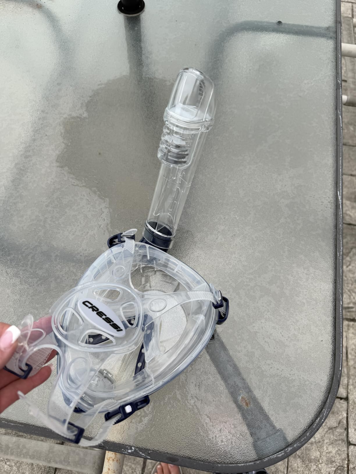 Cressi Adult Snorkeling Full Face Mask - Wide Clear View, Anti-Fog System : Safety First - Prince : Designed in Italy customer photo 2