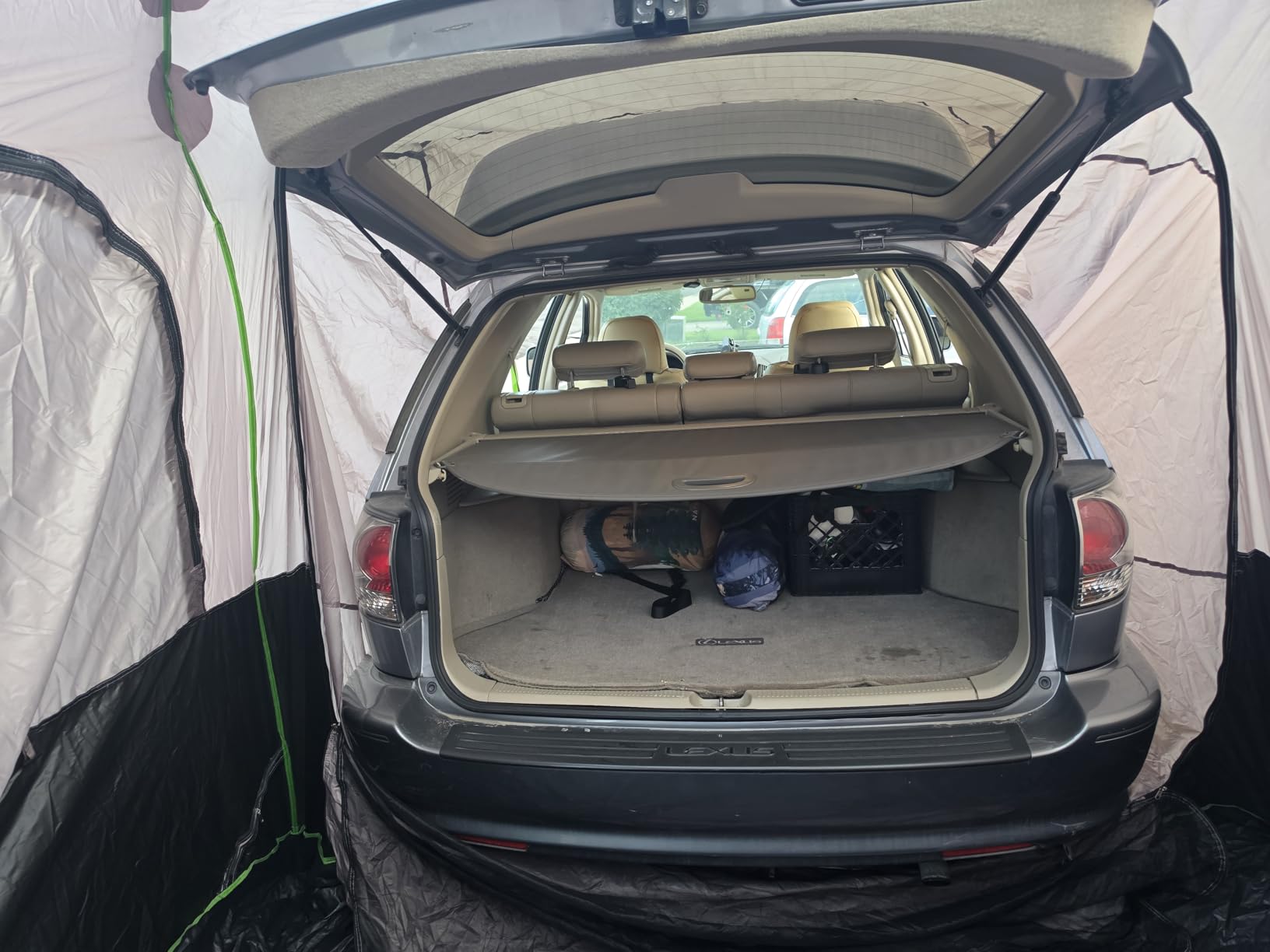 Happy Travel SUV Tents for Camping, 6 Person Instant Car Tent with Rainfly | 60 Seconds Easy Setup Pop up Tent, Waterproof Car Tailgate Tent, Cabin Tent with Expandable Carry Bag, 10'W X 10'L X 7.1'H customer photo 2