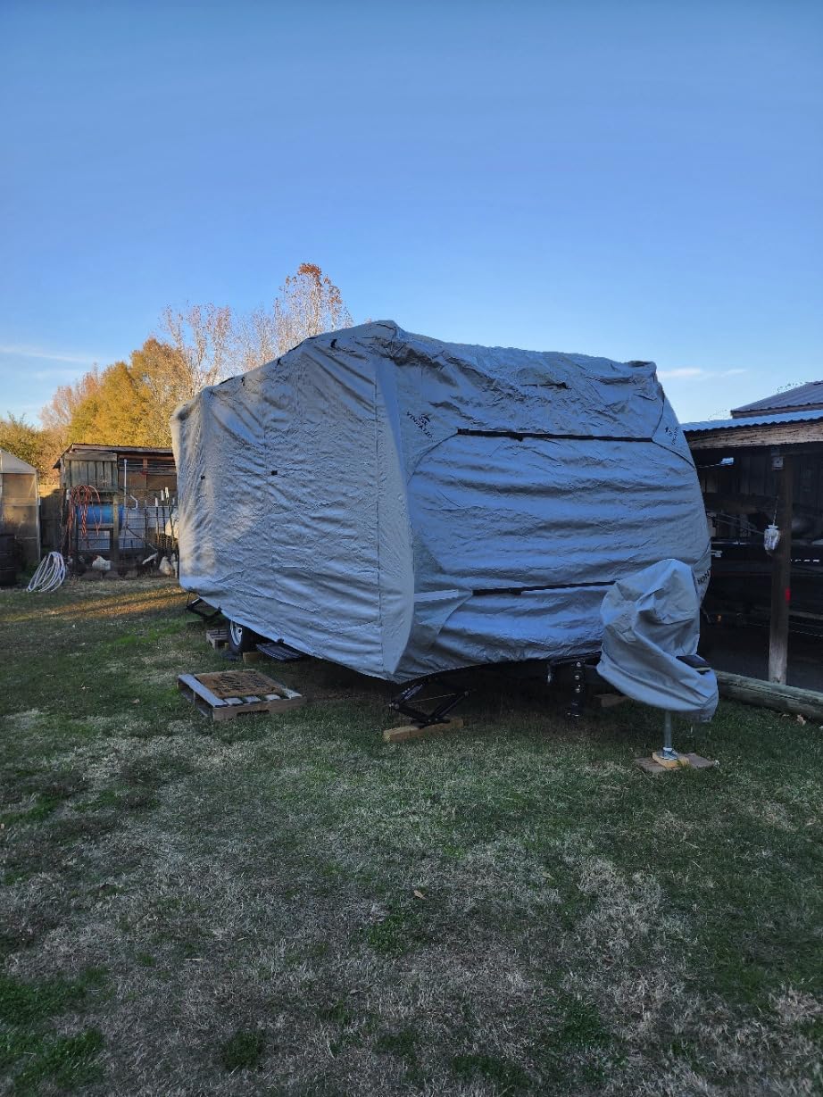 VINPATIO Class A RV Cover Fits 34'-37' RV: Extra Thick 7 Layers Top, Heavy Duty Waterproof Class A Motorhome Cover with 3 Extra Windproof Long Straps, Gutter Covers customer photo 2