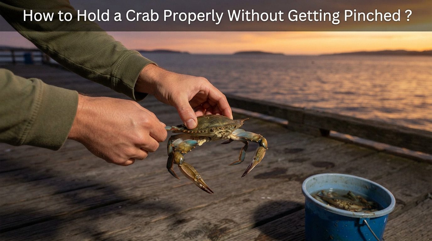 How to Hold a Crab Properly Without Getting Pinched [cy]?