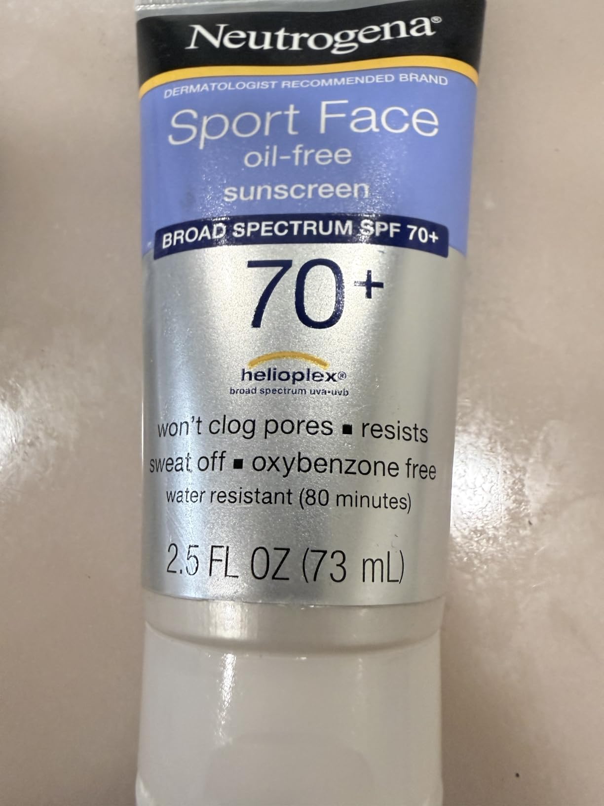 Neutrogena Sport Face Sunscreen Lotion SPF 70+, 2.5 fl. oz | Sweat- and Water-Resistant, Broad Spectrum UVA/UVB Protection, Oxybenzone-Free, Good for Active Lifestyles customer photo 1