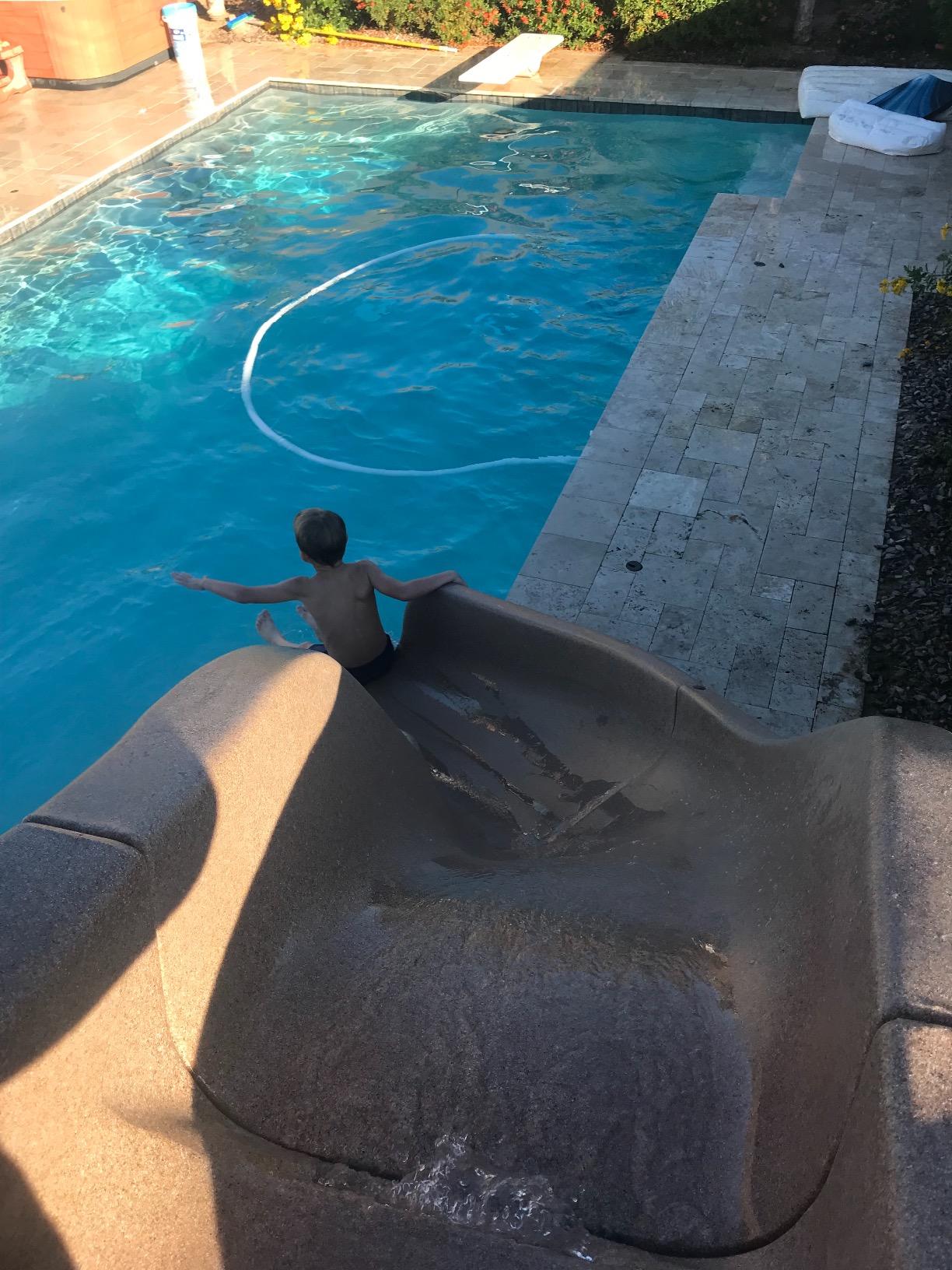 S.R. Smith Typhoon Pool Slide, Gray - Premium Water Slide | Right-Curve Water Slide for Inground Pools, Deck-Mounted with an Enclosed Ladder for Safety customer photo 1