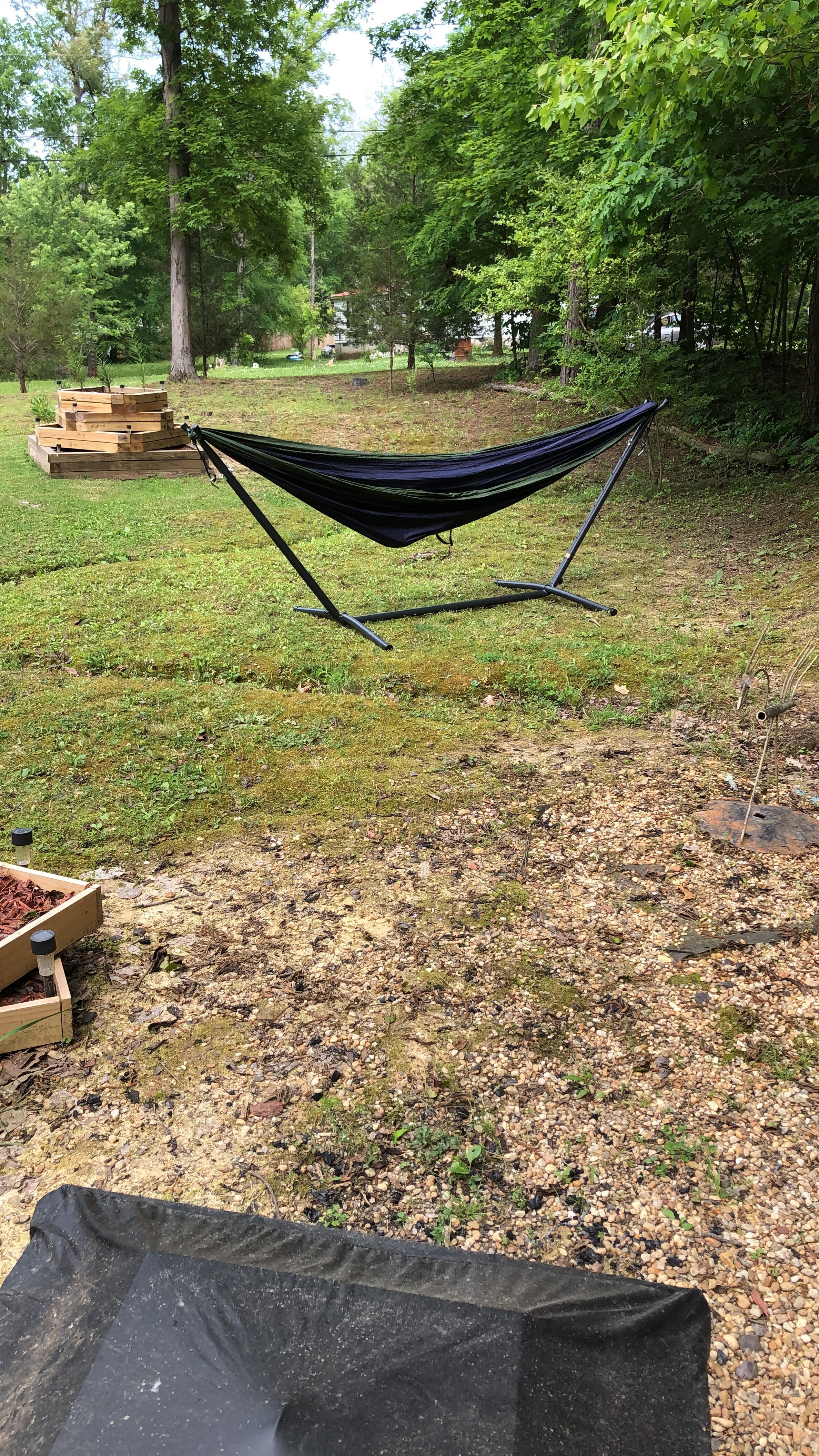 Vivere UHS9 Universal Space-Saving Steel Hammock Stand, 9-Feet, Charcoal customer photo 2