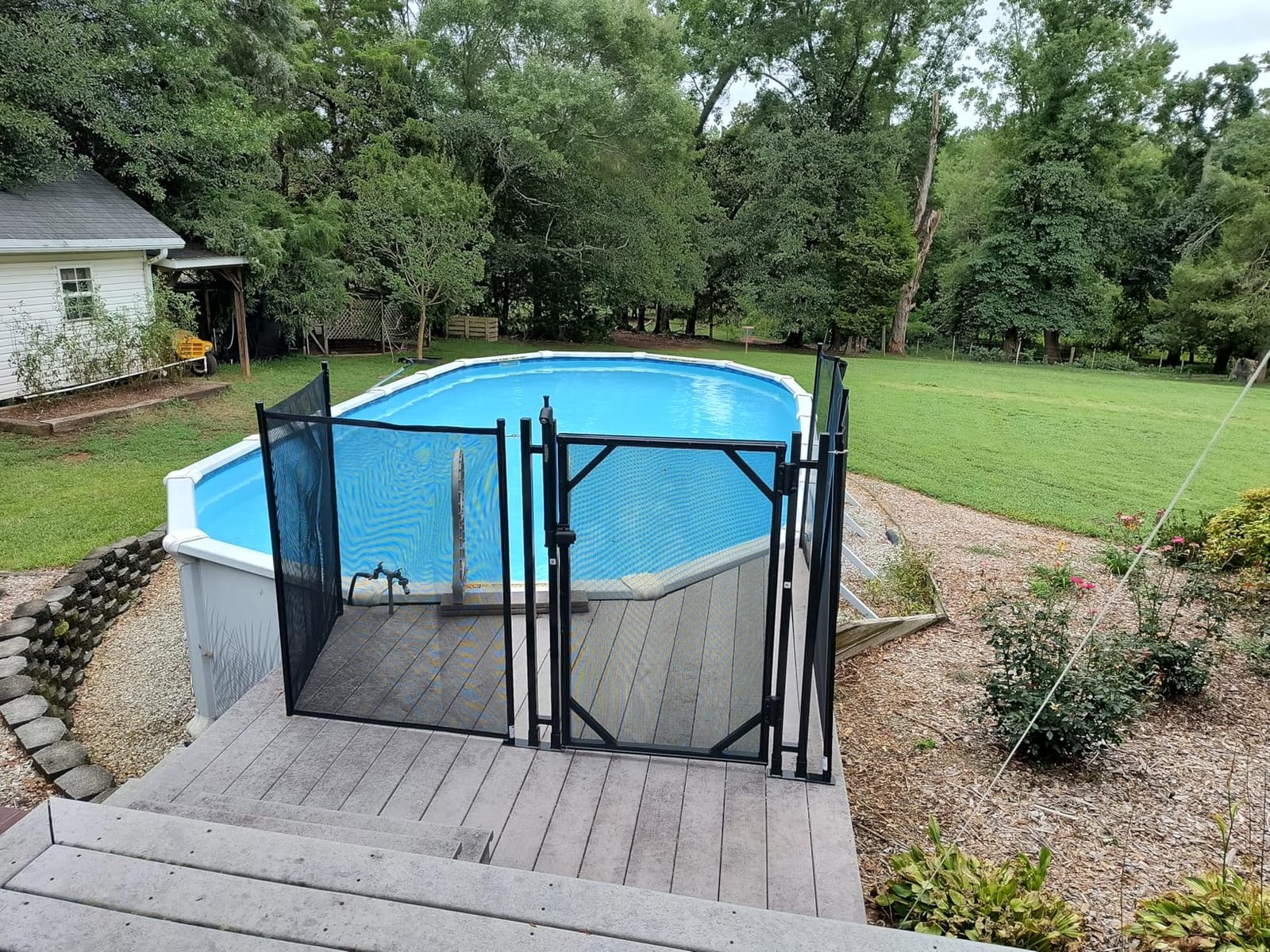 WaterWarden Pool Safety Fence 4' x 12', UL Certified to ASTM F2286 Safety Standards, Removable, Easy DIY Installation, Black Protective Mesh Netting with Black Frames customer photo 2