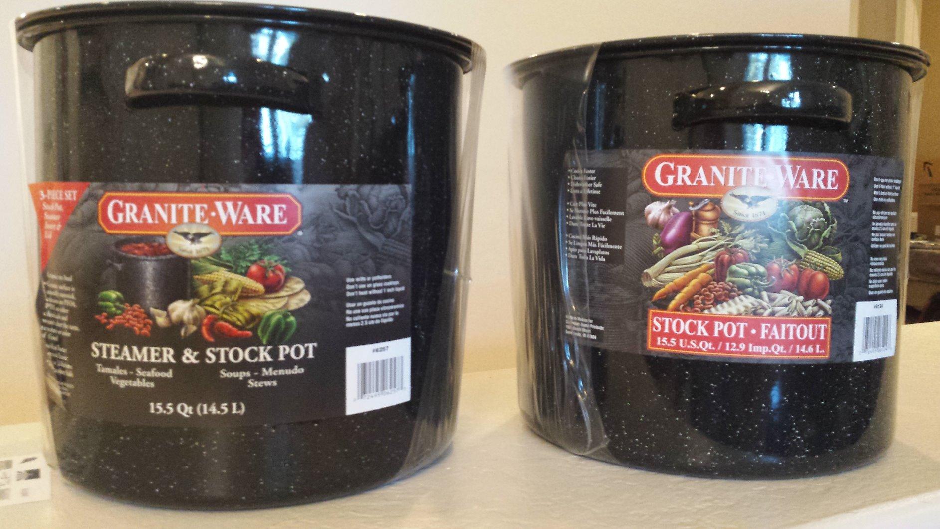 Granite Ware 15.5 Qt Steamer Pot with Rack - Black, Porcelain on Steel Cookware for Tamales, Seafood, Corn, Pasta & Vegetables customer photo 2