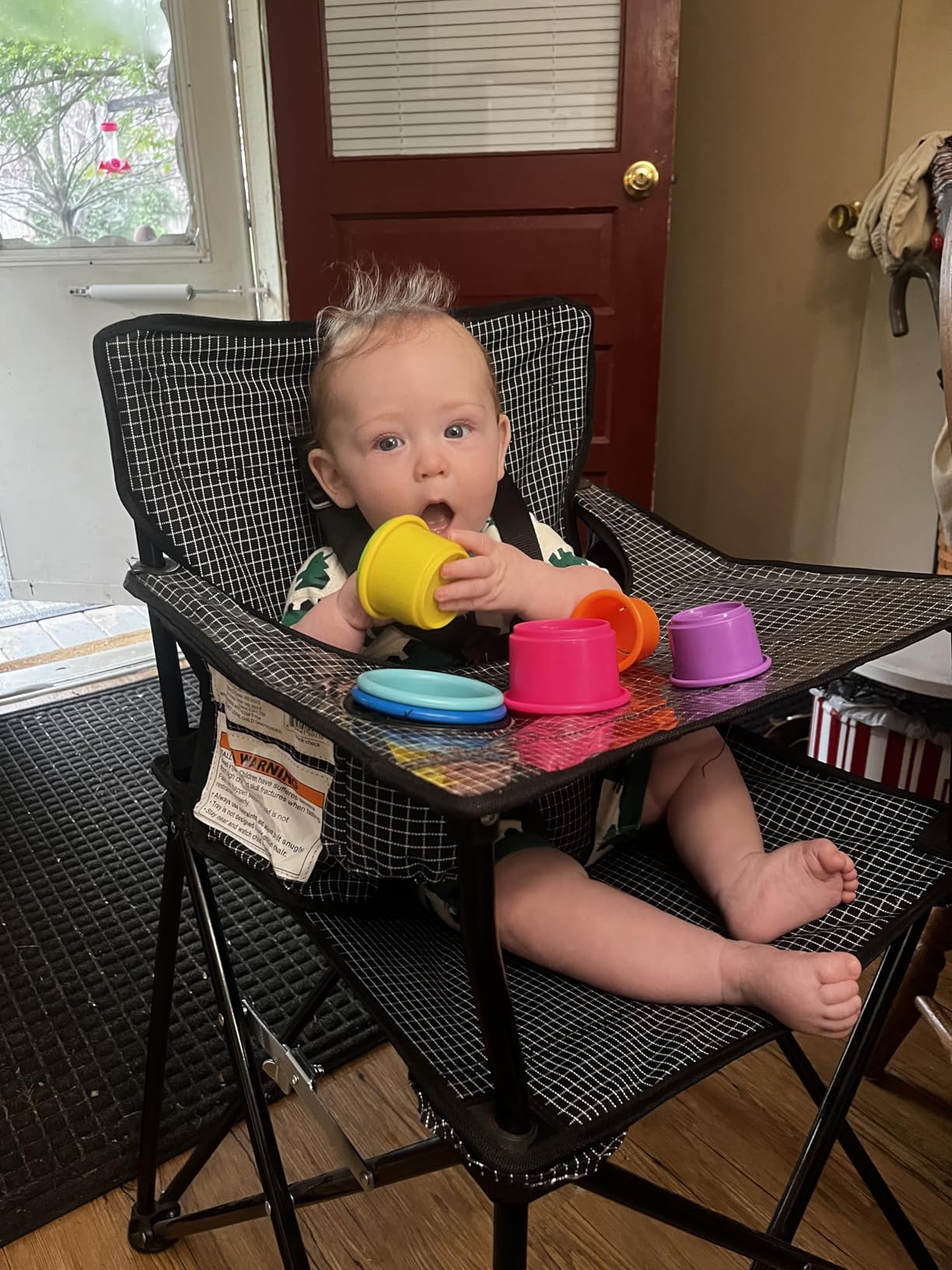 ciao! Baby Portable High Chair, for Travel and Camping, Black | With Tray, Carry Bag, 23 x 23 x 32 Inches, Nylon and Vinyl, No Assembly Needed customer photo 1
