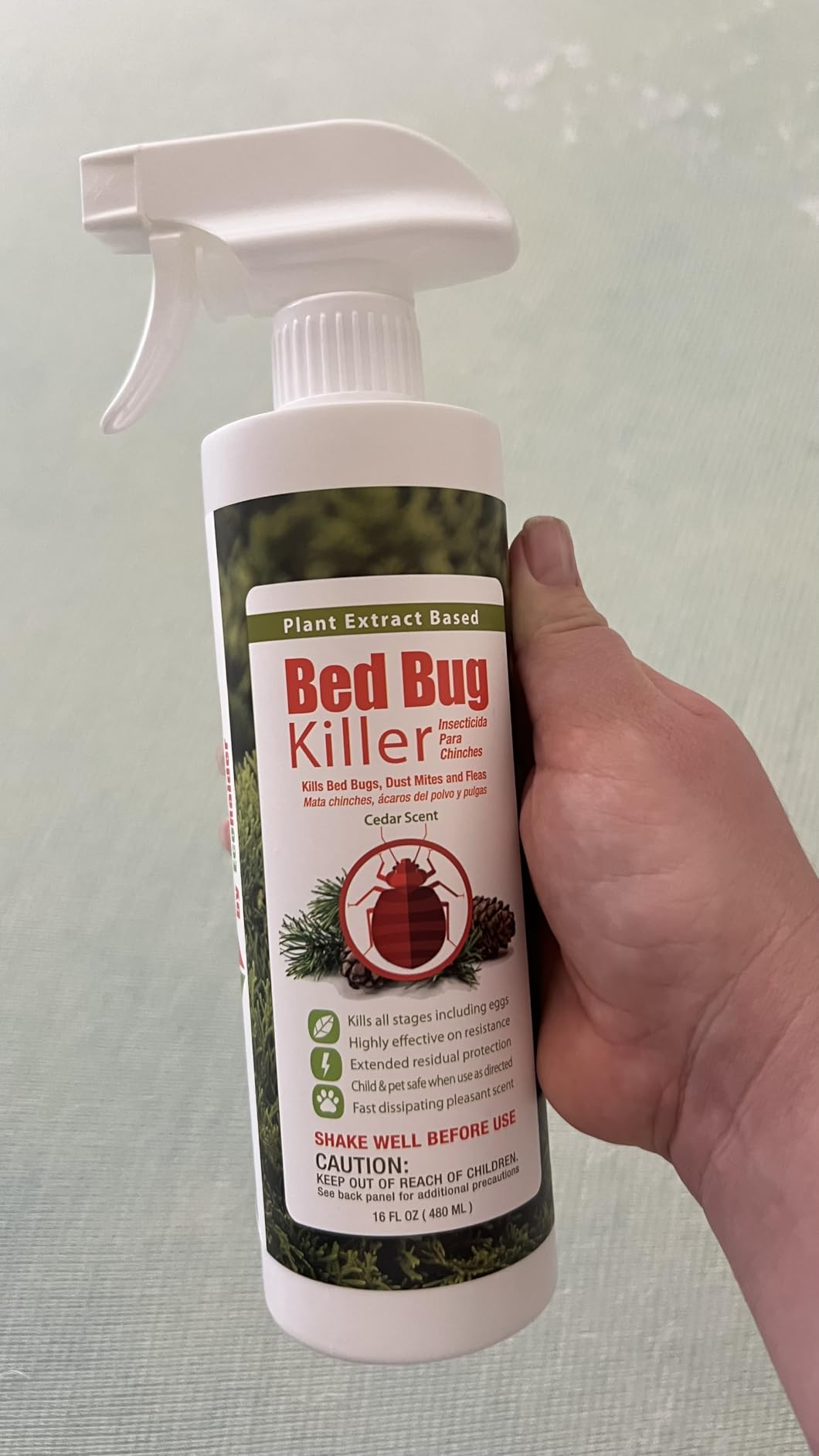 Bed Bug Killer 16 oz EcoVenger by EcoRaider, 100% Kill Efficacy, Bedbugs & Mites, Kills Eggs & The Resistant, Lasting Protection, USDA BIO-Certified, Plant Extract Based & Non-Toxic, Child & Pet Safe customer photo 2