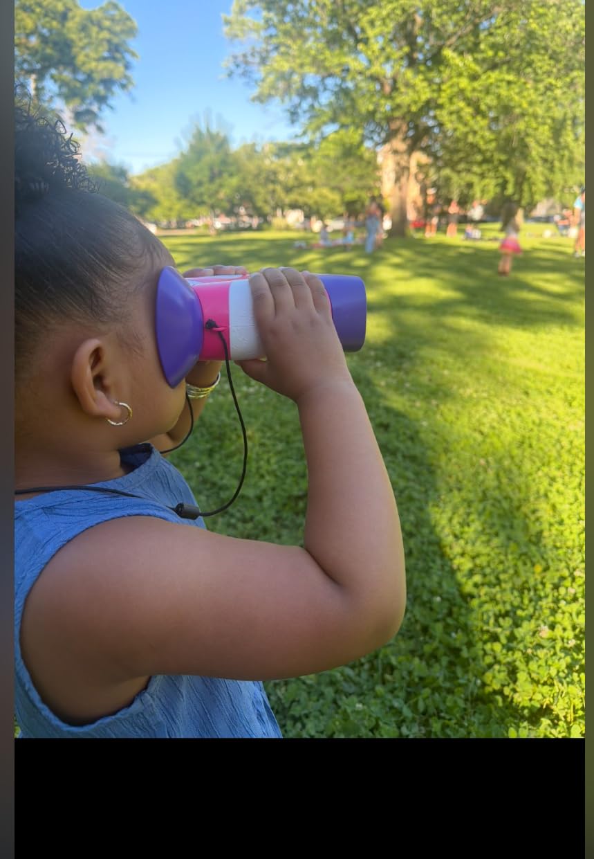 Educational Insights GeoSafari Kidnoculars - Toy Binoculars for Kids Ages 4-8, Outdoor Toys for Kids Ages 4-8, Toddler Camping and Nature Toys, Lightweight Binoculars with Neck Strap, Bird Watching Gear customer photo 1