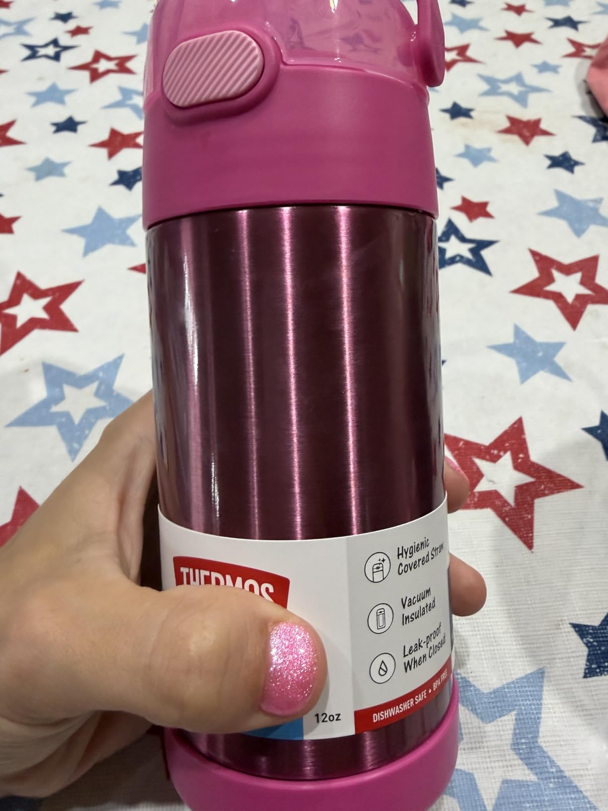 THERMOS FUNTAINER Water Bottle with Straw, 12oz, Blue customer photo 1