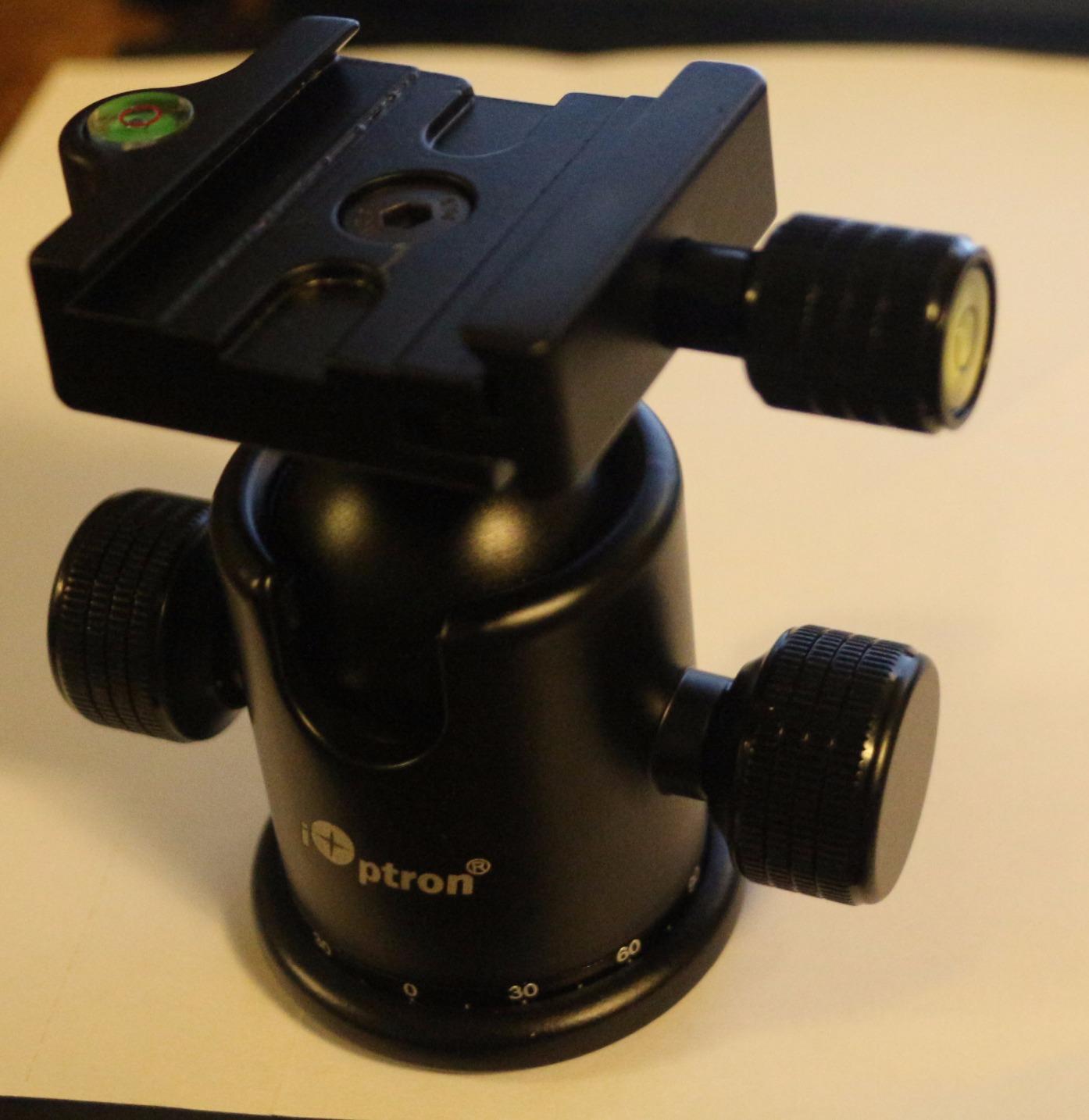 iOptron 3305A SkyTracker Ball Head (Black) | 20lb capacity ball head with dual bubble levels and 360-degree base for astrophotography, panoramas and tracking customer photo 2