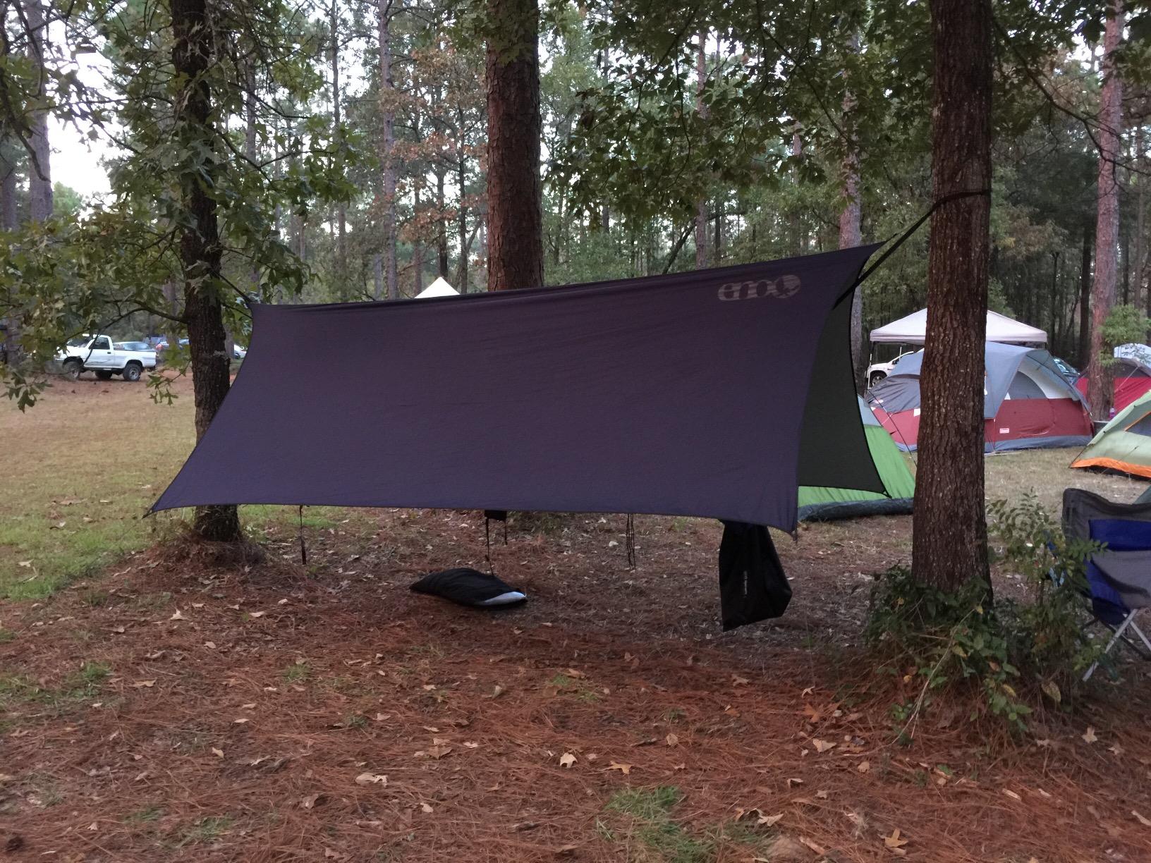 ENO, Eagles Nest Outfitters ProFly XL Rain Tarp, Ultralight Camping Tarp, Navy/Charcoal customer photo 1