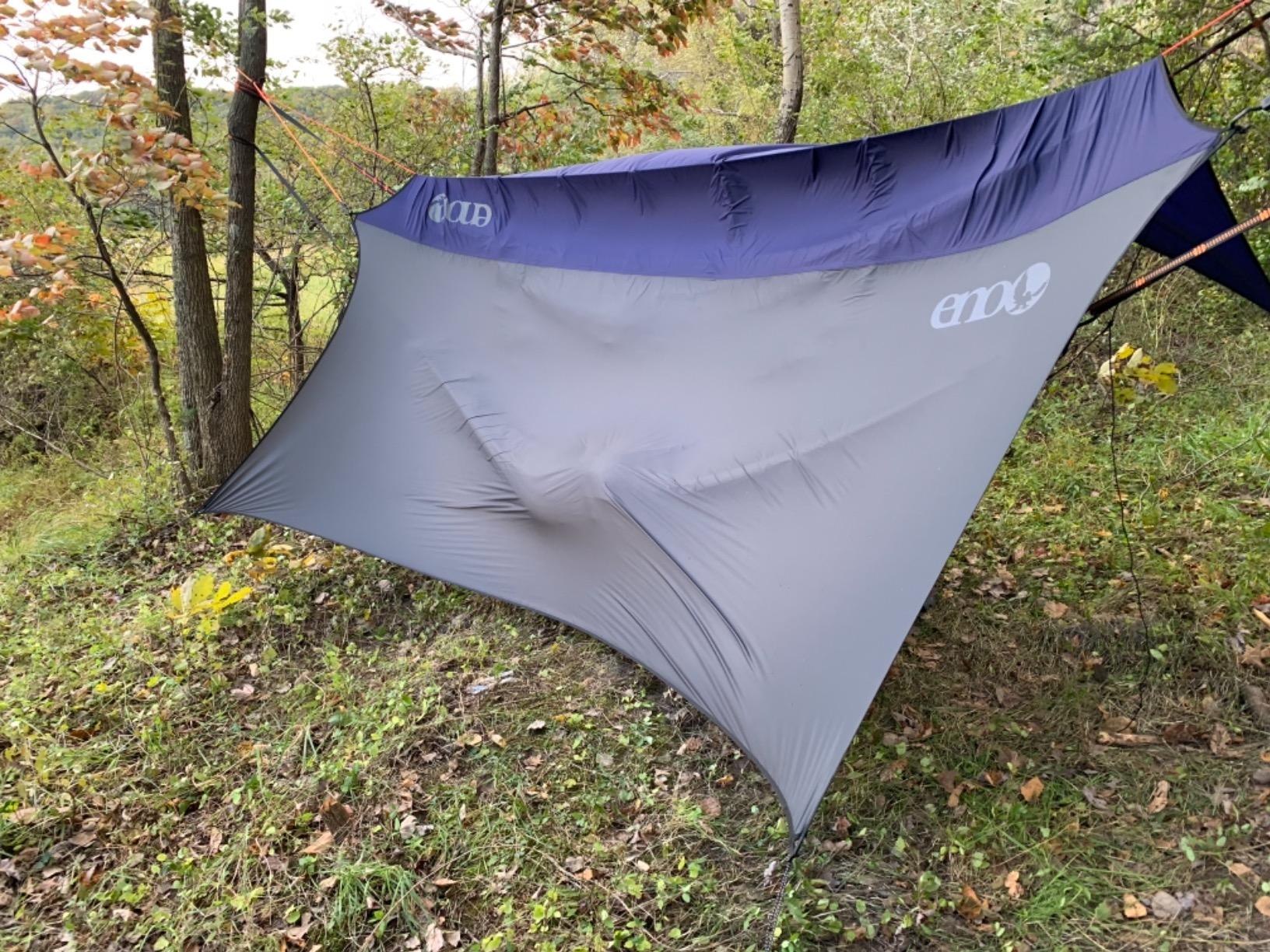 ENO, Eagles Nest Outfitters ProFly XL Rain Tarp, Ultralight Camping Tarp, Navy/Charcoal customer photo 2