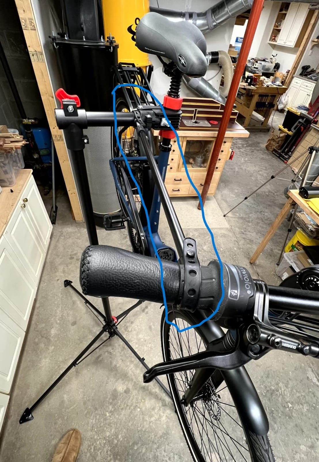 Yaheetech Bike Repair Stand Adjustable Foldable Bicycle Maintenance Rack | Steel stand raises your bike for hands-free repairs, holds heavy bikes up to 66 lb, and folds flat with a handy tool tray. customer photo 1
