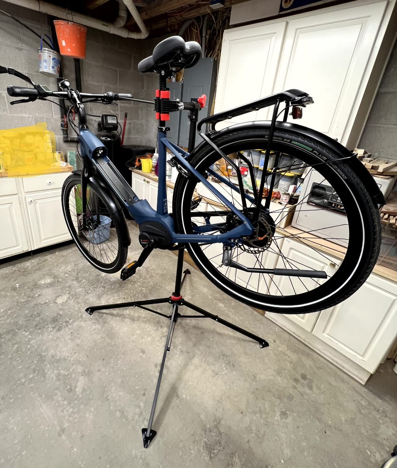 Yaheetech Bike Repair Stand Adjustable Foldable Bicycle Maintenance Rack | Steel stand raises your bike for hands-free repairs, holds heavy bikes up to 66 lb, and folds flat with a handy tool tray. customer photo 2