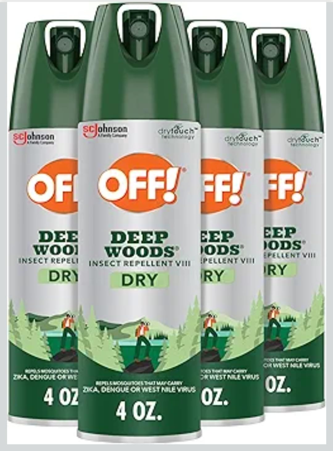 OFF! Deep Woods Insect Repellent Aerosol, Dry, Non-Greasy Formula, Bug Spray with Long Lasting Protection from Mosquitoes and Ticks, 4 Oz, (Pack of 2) customer photo 1