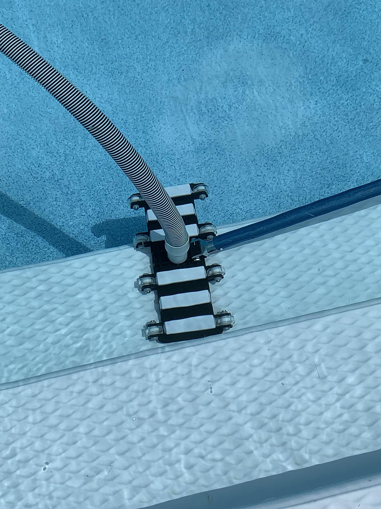 FibroPool Pool Vacuum Head - Weighted Flexible - 14.4 in - Thermoplastic | 1.5 in Hose Port, Urethane Wheels, Stainless Steel Bearings, Chrome Plated Handle, 10.5 in Width, 4 lb customer photo 2