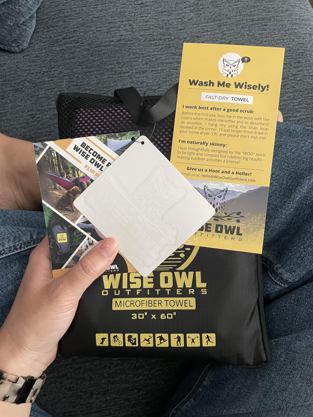 Wise Owl Outfitters Microfiber Camping Towel - Quick Dry Towel for Travel, Backpacking, Hiking, Beach, Gym & Yoga - Compact, Fast Drying & Lightweight customer photo 1