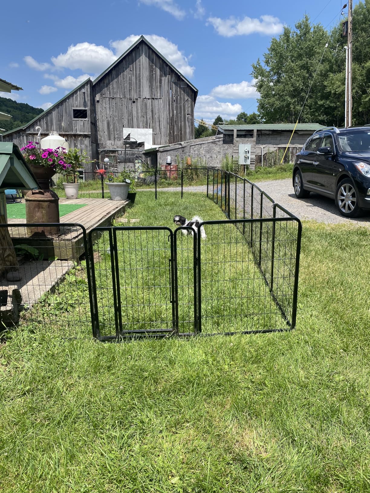 Yaheetech 24in 16 Panels Dog Playpen Metal Pet Fence for Yard RV Camping | Sturdy Heavy-duty Metal Frame with Secure Latch Gate, Tool-free Assembly, Folds Flat, Ideal for Small Dogs and Puppies customer photo 1