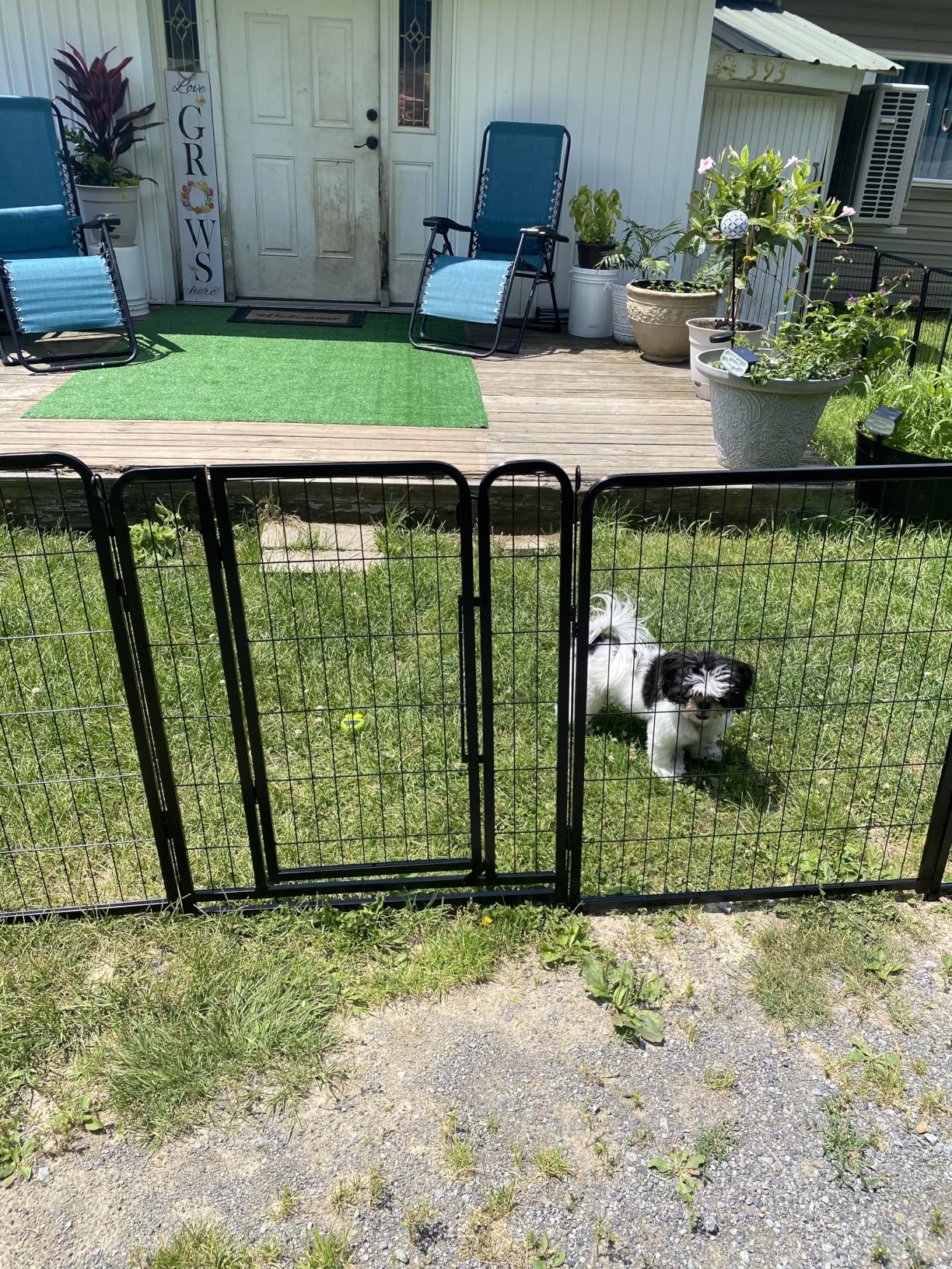 Yaheetech 24in 16 Panels Dog Playpen Metal Pet Fence for Yard RV Camping | Sturdy Heavy-duty Metal Frame with Secure Latch Gate, Tool-free Assembly, Folds Flat, Ideal for Small Dogs and Puppies customer photo 2