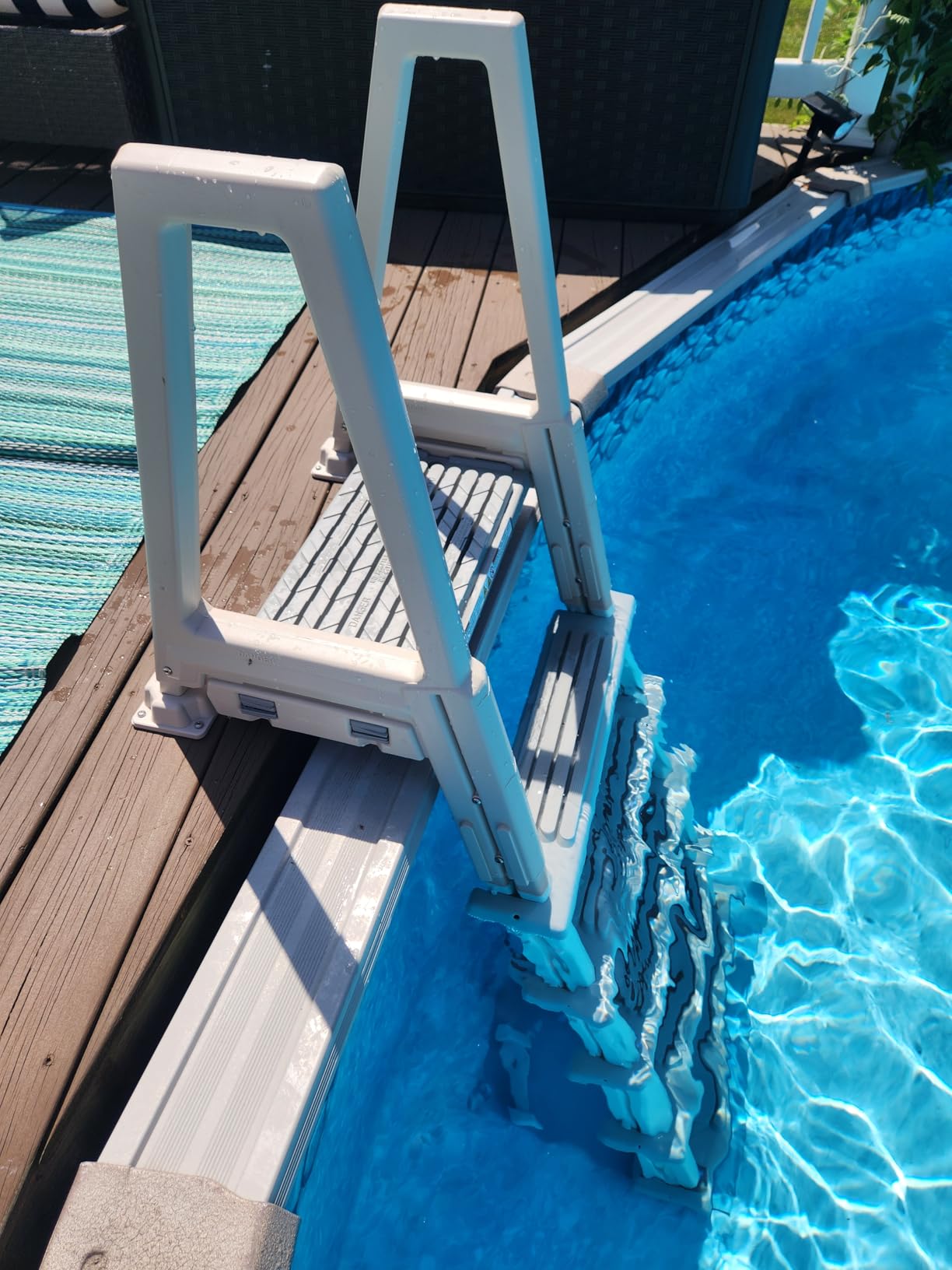 Confer Plastics 6000X Heavy Duty Above Ground in-Pool Swimming Ladder for Decks Adjustable from 42IN to 56IN HIGH customer photo 2