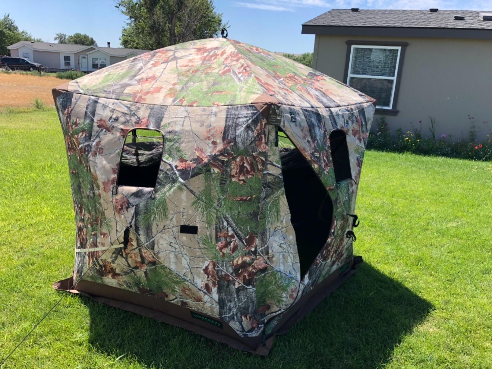 Barronett Blinds Ox Portable Hunting Blind, Pop-Up Hub Blind, Durable Oxhide Fabric, Panoramic Shooting Window, Bloodtrail Backwoods customer photo 2