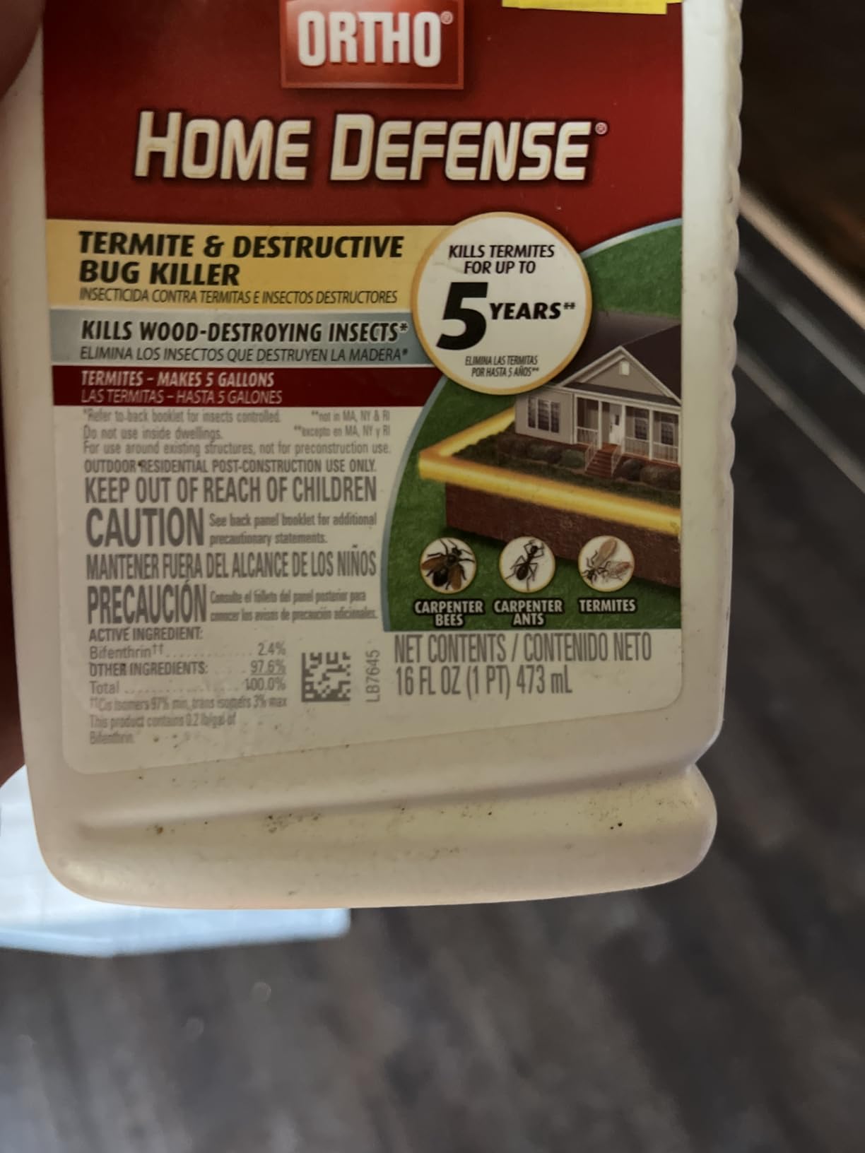 Ortho Home Defense Termite & Destructive Bug Killer Concentrate, 16 oz. | Also Kills Carpenter Ants & Bees customer photo 1