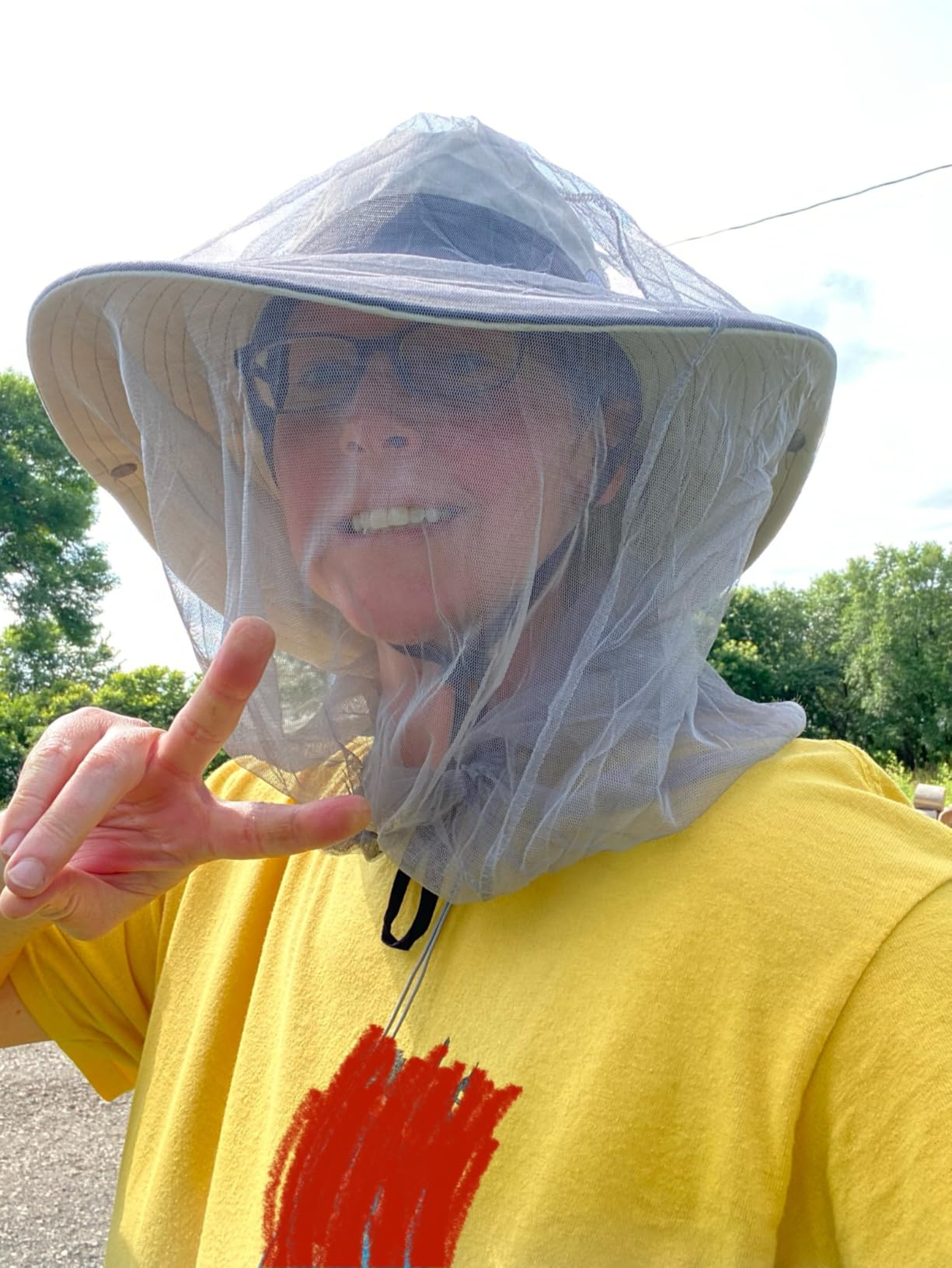 Benvo Mosquito Head Net Mesh, Face Neck Fly Netting Hood from Bugs Gnats Noseeums Screen Net for Any Outdoor Lover- with Carry Bags Fits Most Sizes of Hats Caps (2pcs, Grey, Updated Big Net) customer photo 2
