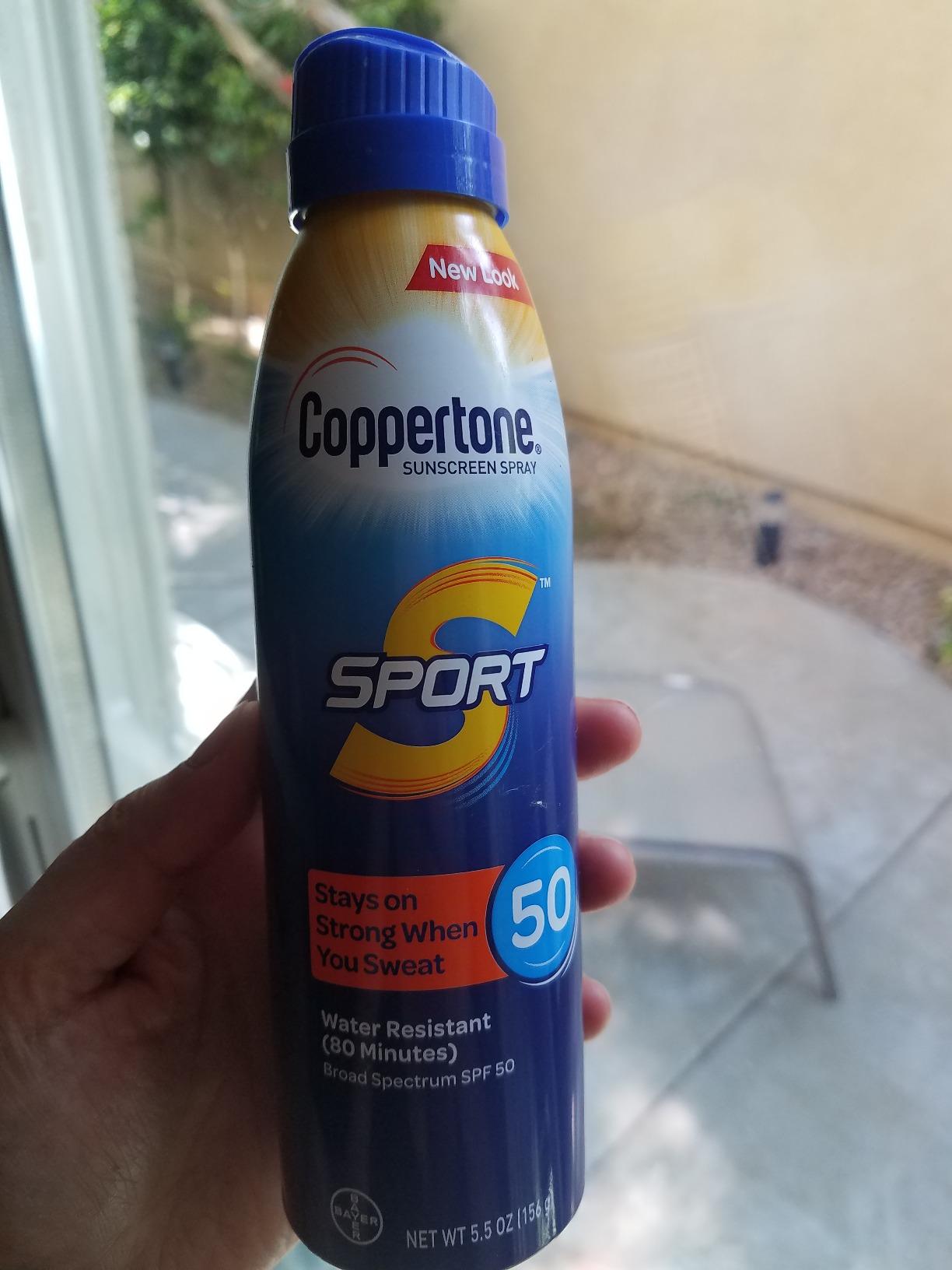 Coppertone Sport Sunscreen Spray SPF 50, Water Resistant Broad Spectrum UVA/UVB Spray Sunscreen, 5.5 Oz, Pack of 2, Continuous Sprayer customer photo 2