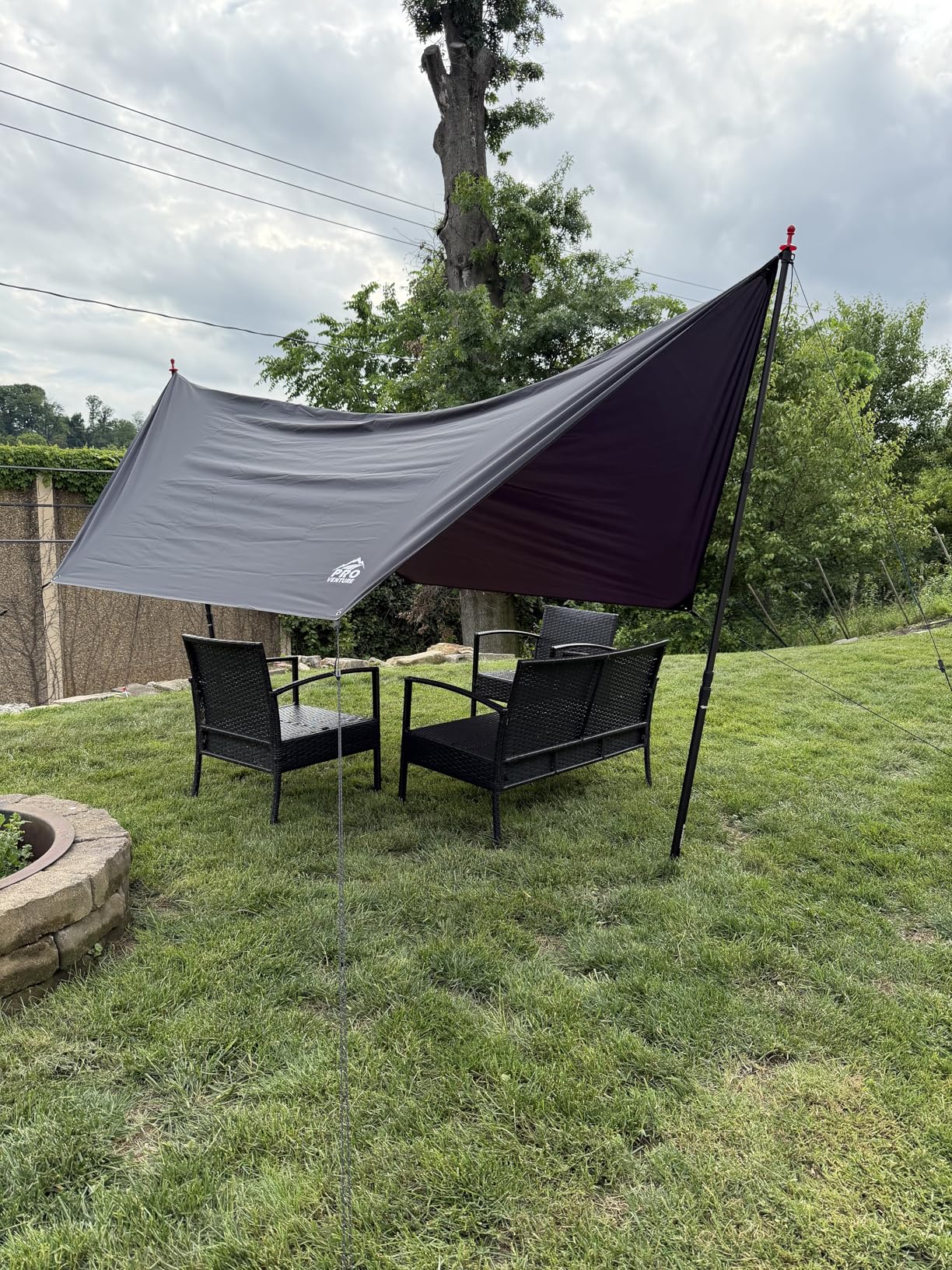 Waterproof Hammock Rain Fly [12ft x 9ft] - Portable Large Camping Tarp - Premium Lightweight Ripstop Nylon Cover - Fast Set Up + Accessories - A Camping Gear Essential! 12x9 ft HEX Shape customer photo 1