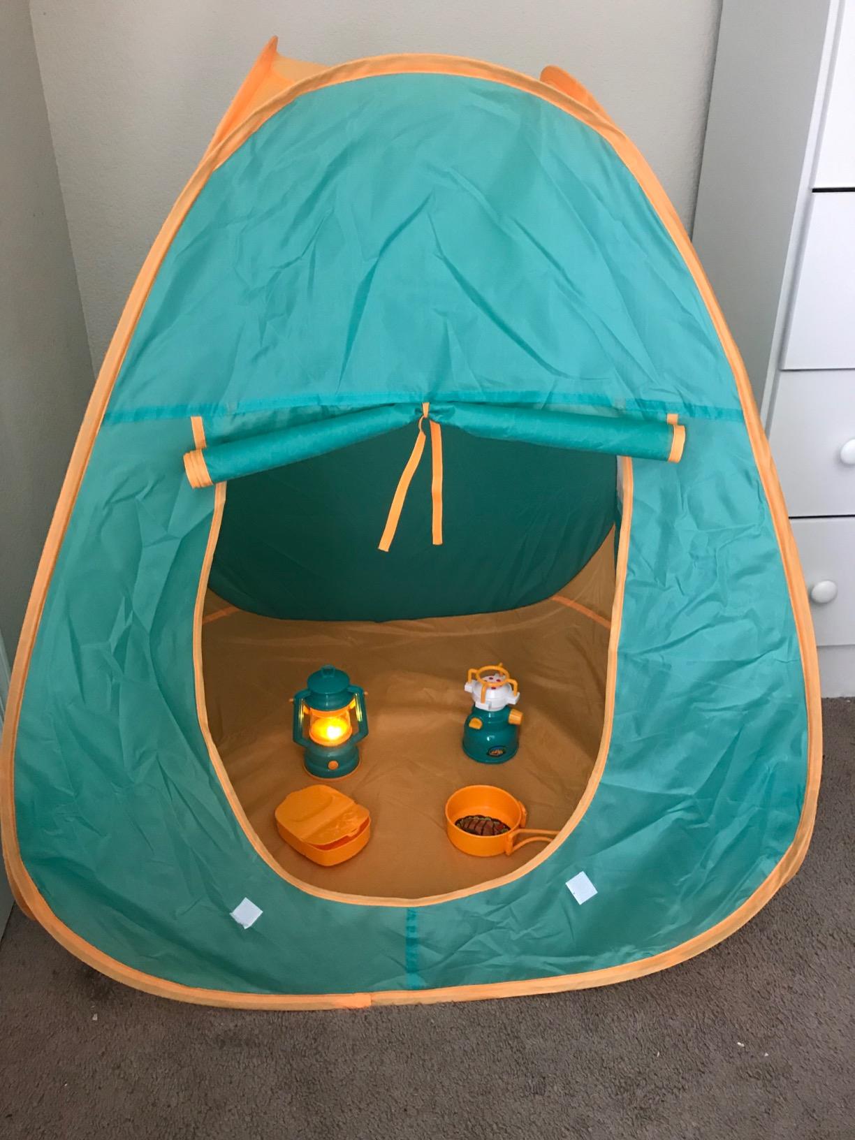 Kids Camping Set with Pop Up Tent - Little Explorers Playhouse Toddler Toys for Boys with Camp Gear for Children Indoor Outdoor Pretend Play customer photo 1