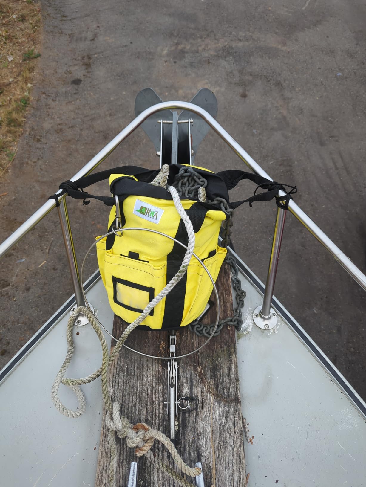 Rock-N-Rescue Arbor Rope Storage Bag - Rock and Tree Climbing Equipment, Arborist Gear, Bucket Style Backpack, Waterproof Nylon Material, Yellow, 200' customer photo 1