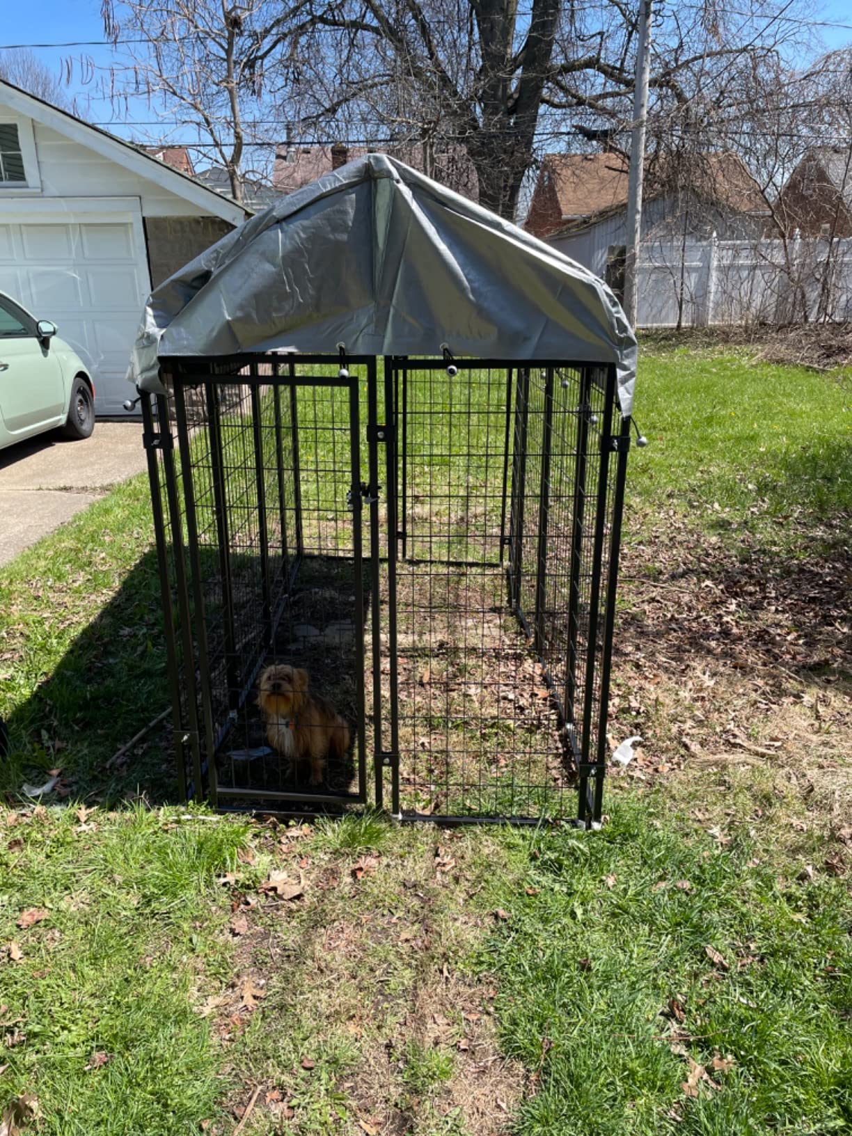 BestPet 8'x4'x6' Heavy Duty Outdoor Dog Kennel, Galvanized Welded Metal Dog Pen with UV-Resistant Waterproof Roof & Cover, Large Dog Playpen Crate Fence for Camping, Backyard customer photo 1