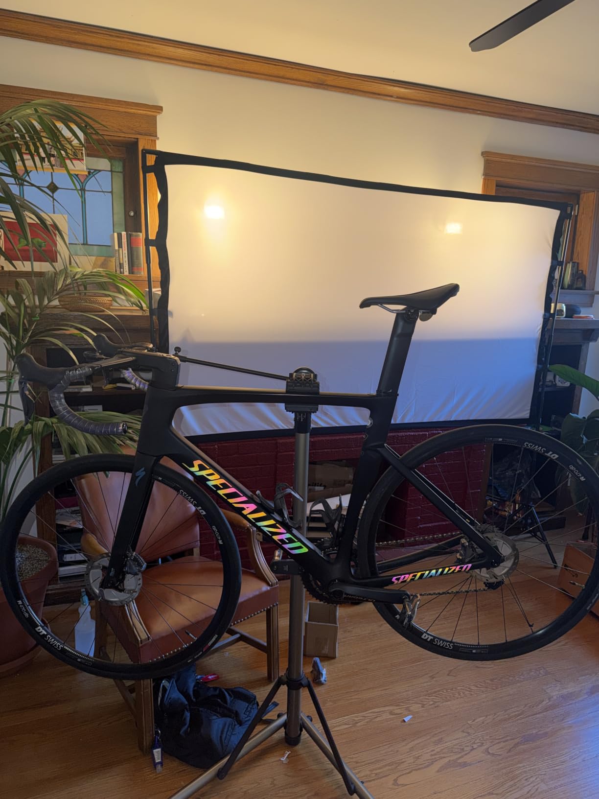 CXWXC Bike Repair Stand -Shop Home Bicycle Mechanic Maintenance Rack | Bike Workstands for Mountain Bike and Road Bike (rs100) (A: Champagne) customer photo 1