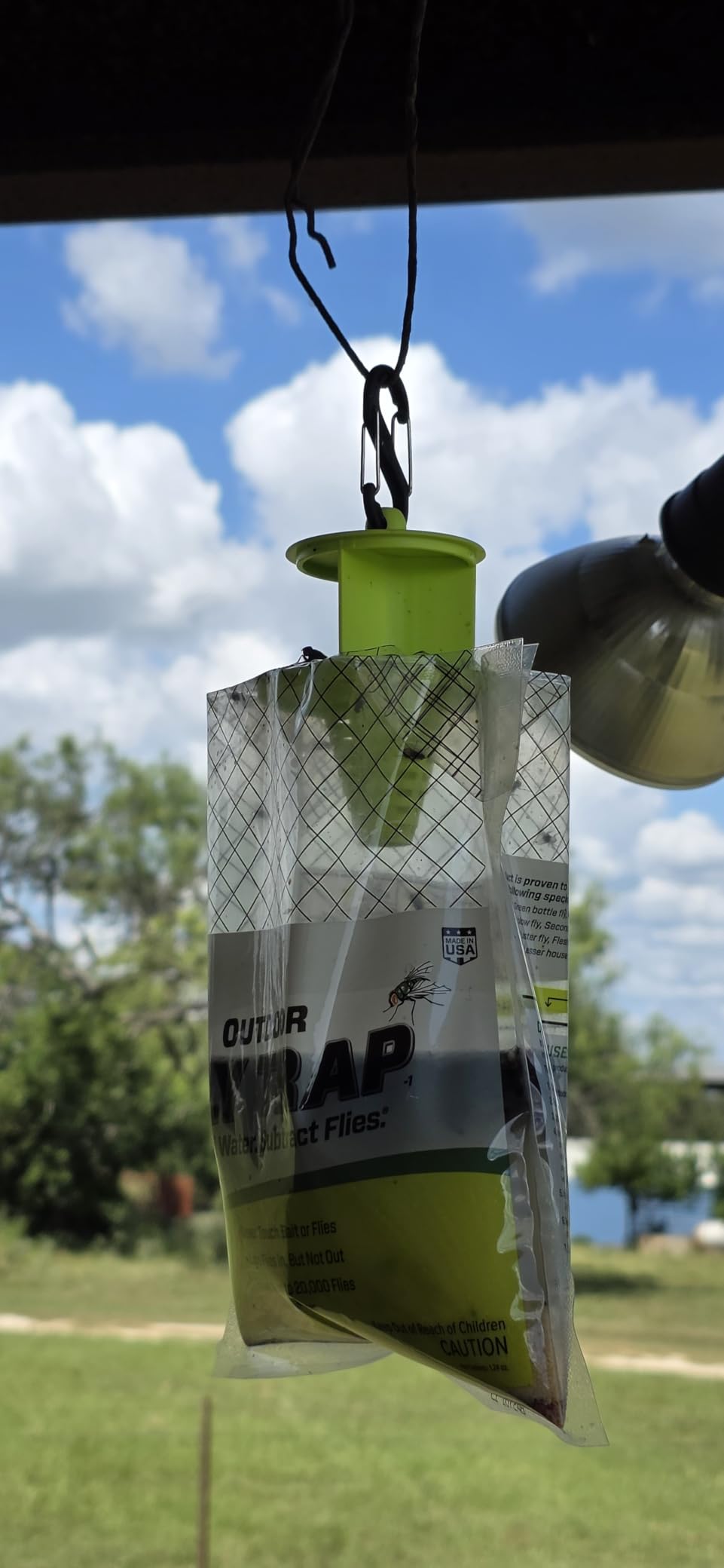 RESCUE! Outdoor Disposable Fly Trap - 8 Traps - Hanging Fly Catcher with Attractant Bait for Patio, Yard, Trash & Farm Areas customer photo 1
