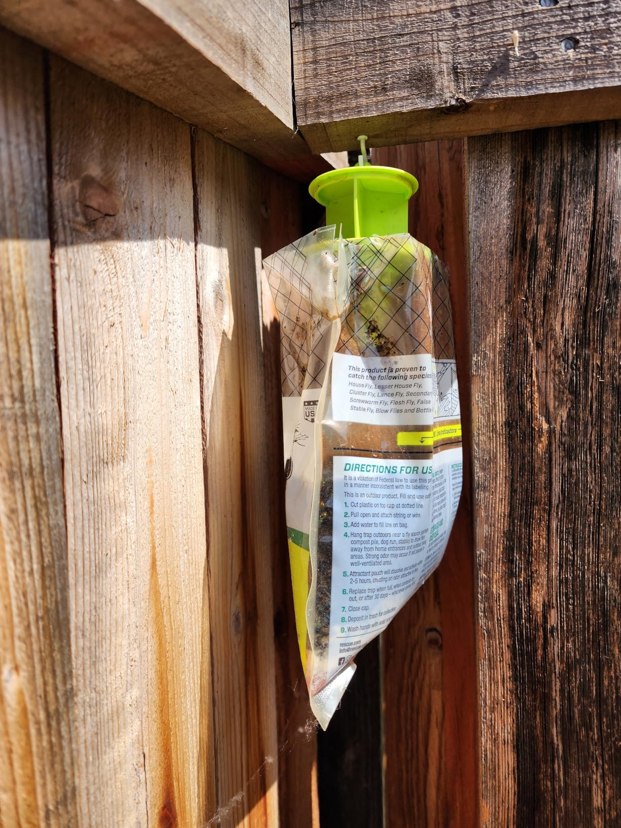 RESCUE! Outdoor Disposable Fly Trap - 8 Traps - Hanging Fly Catcher with Attractant Bait for Patio, Yard, Trash & Farm Areas customer photo 2