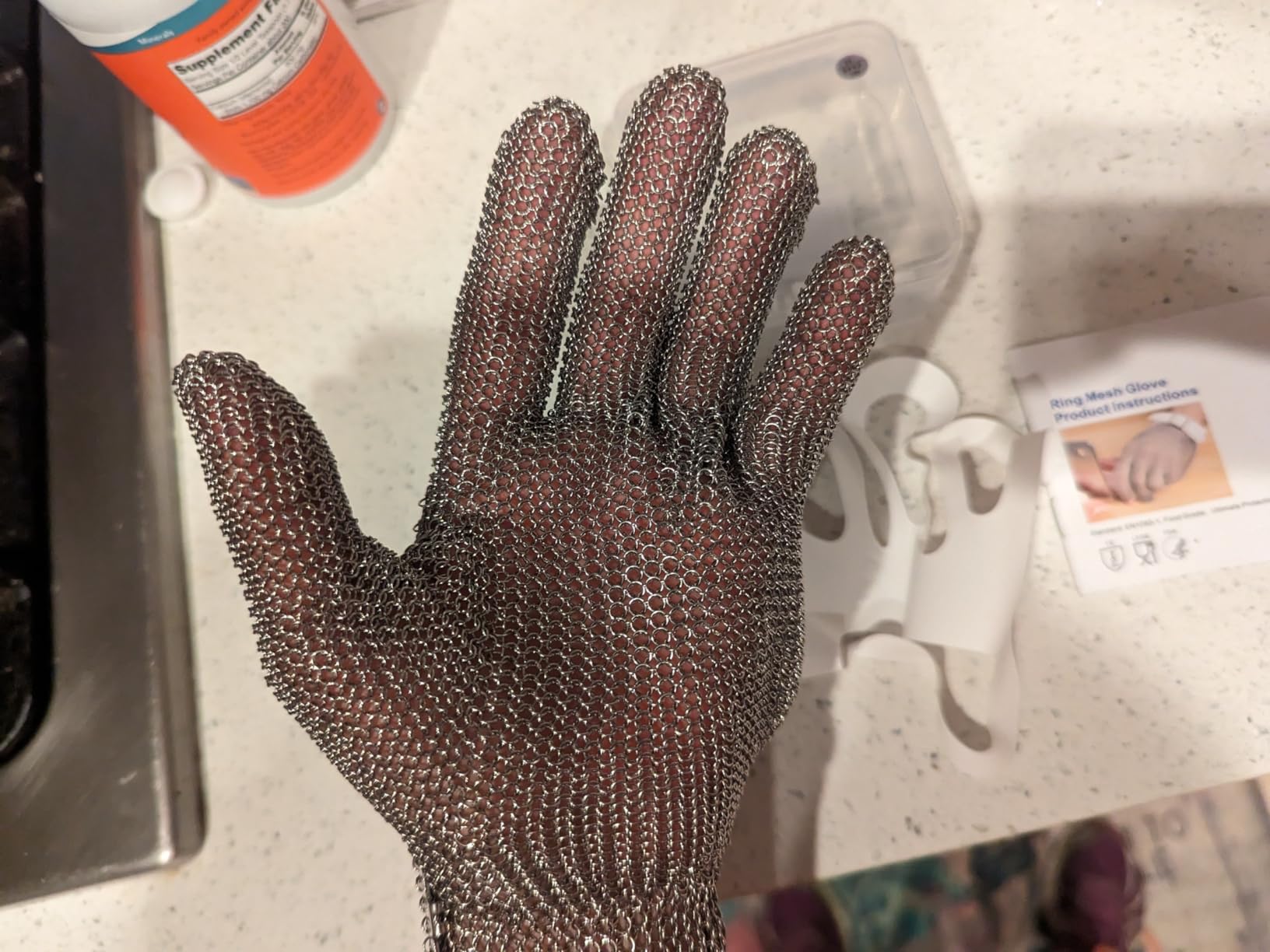 Schwer A9 Cut Resistant Metal Mesh Chainmail Glove, PM5201, 1 Pack, S | 316L Stainless Steel, Food Grade, Adjustable Wrist Clasp, Butcher Glove, Meat Cutting, Food Processing, Oyster Shucking customer photo 2