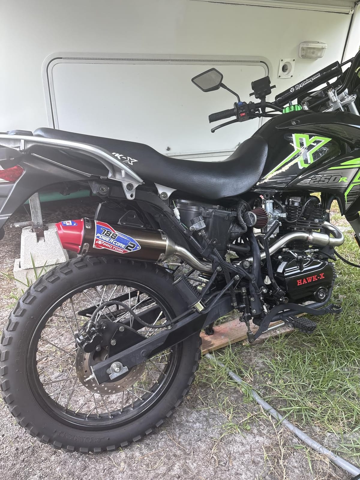 JFG RACING Dirt Bike Slip On Exhaust for CRF150F/CRF230F/HAWK 250, Red customer photo 2
