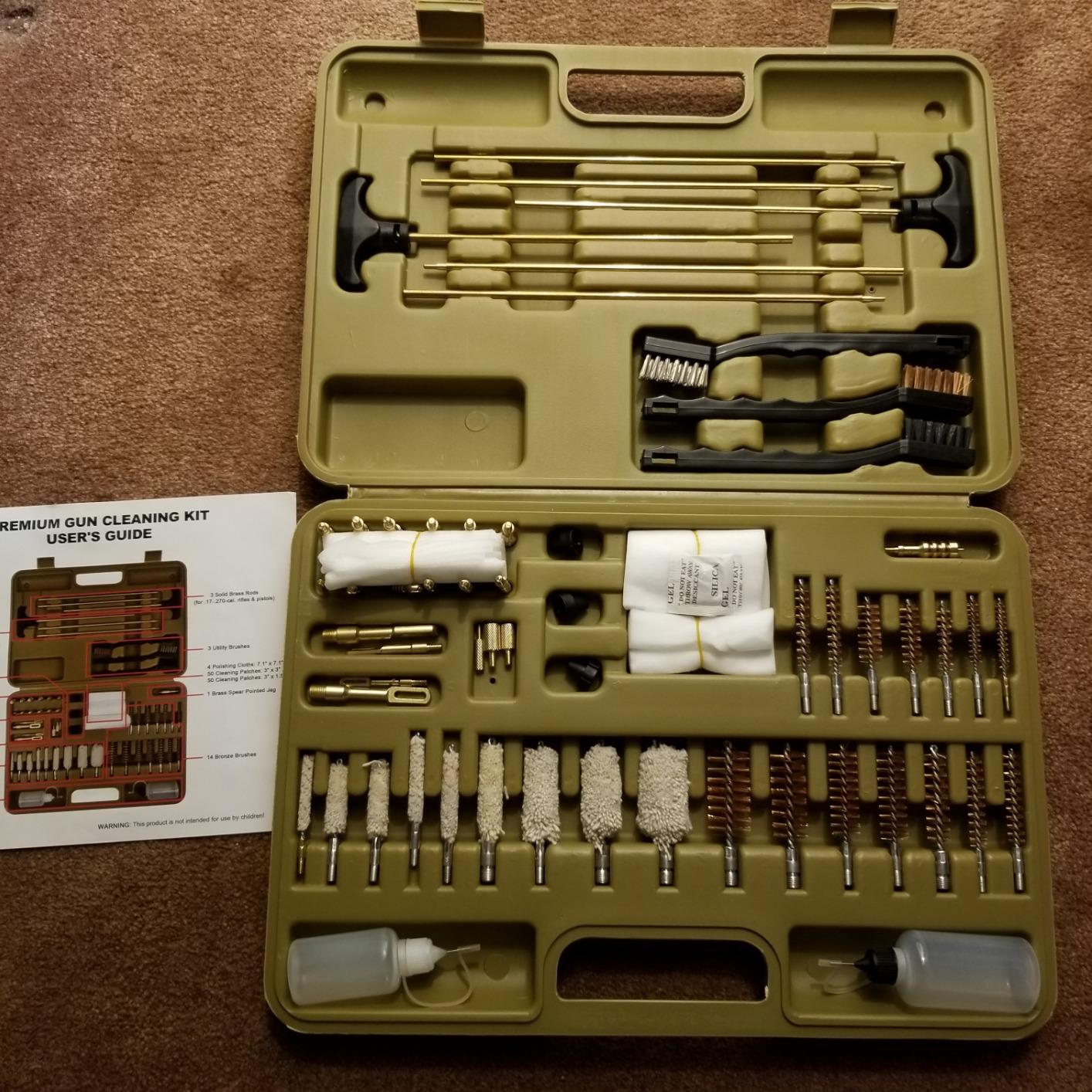 iunio Universal Gun Cleaning Kit, with Mat and Case, Full Brass Jags, Rods and Adapters, for All Guns, Rifle, Shotgun, Handgun, Pistol, Hunting, Shooting, All Caliber customer photo 1